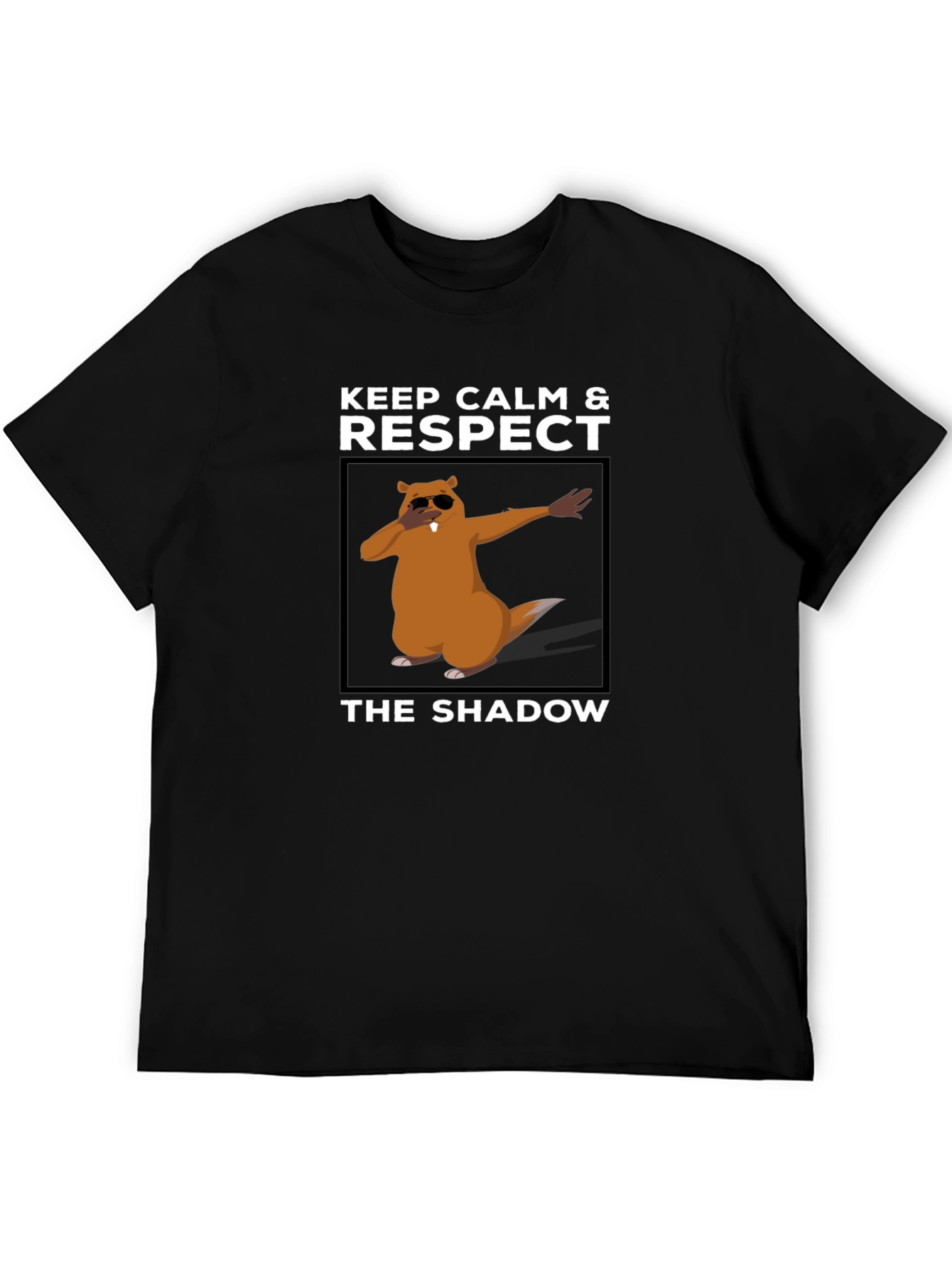 Black Keep Calm & Respect The Shadow T-Shirt view 5