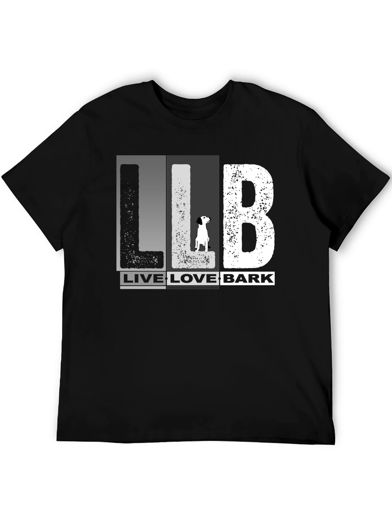 Black Live Love Bark Dog Graphic Tee - Black Cotton Blend view 5