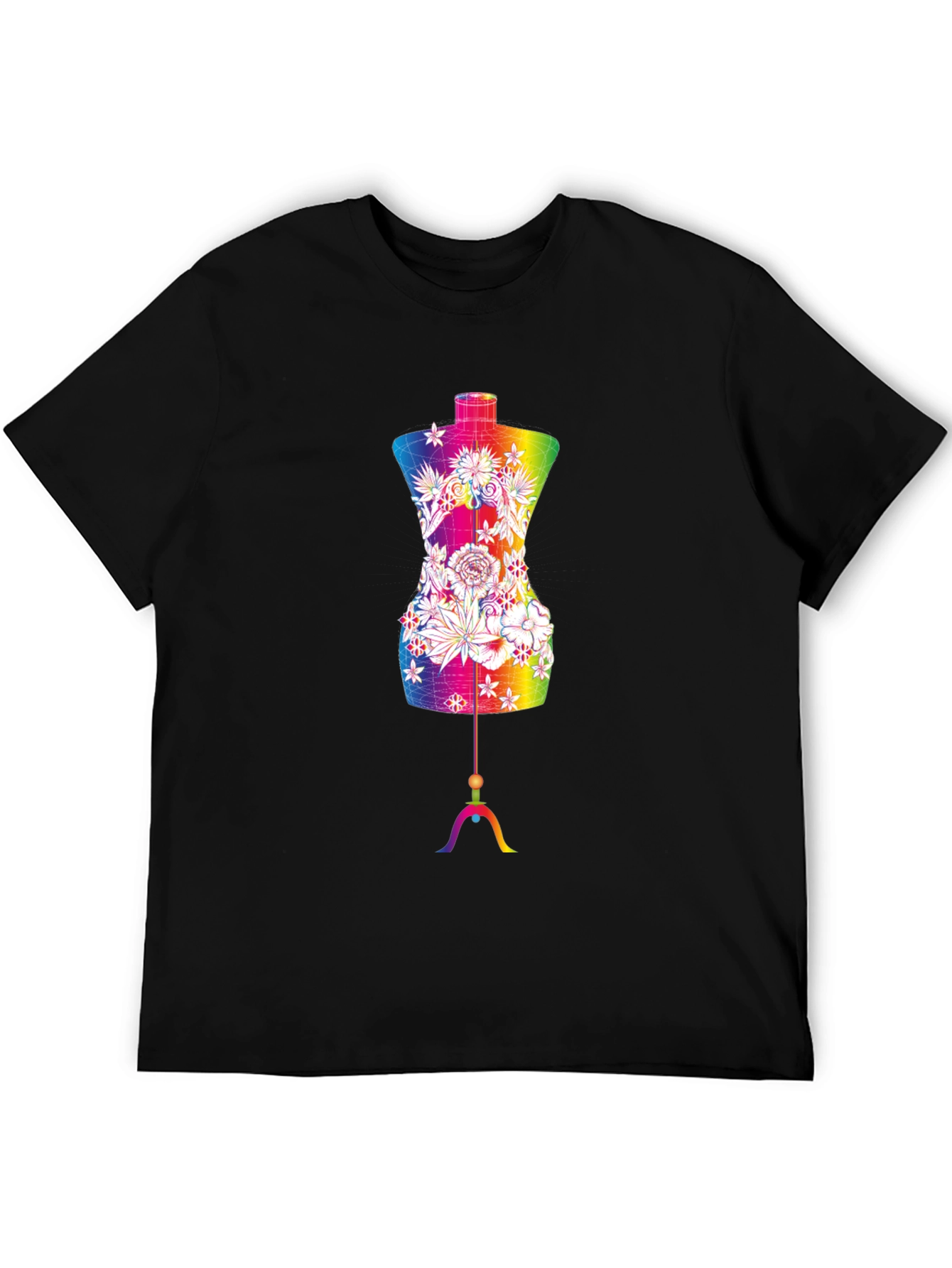 Black Rainbow Floral Mannequin Tee view 5