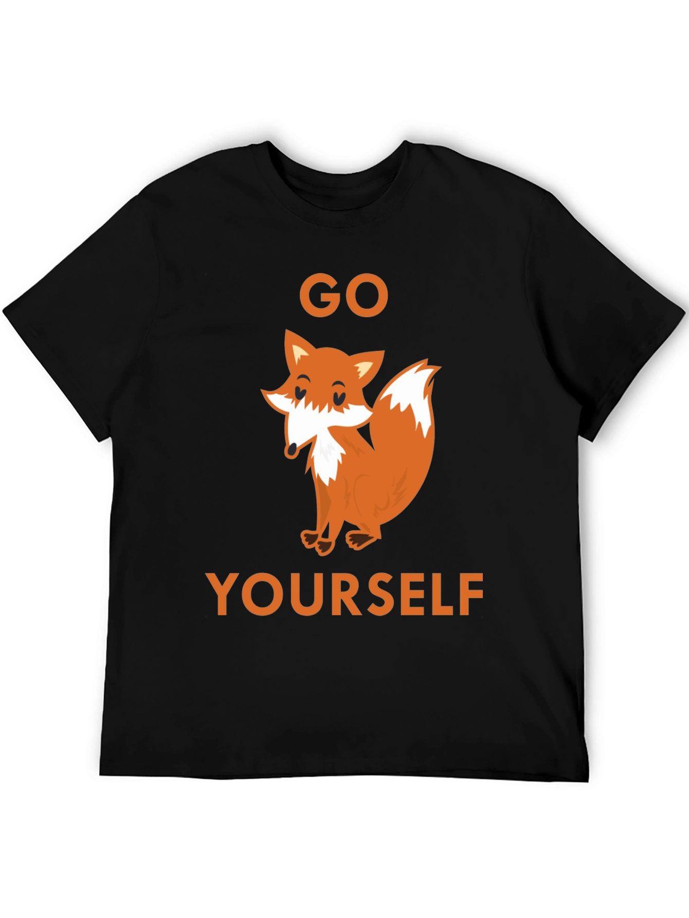 Black Go Fox Yourself Funny Graphic Tee - Black Cotton T-Shirt view 5