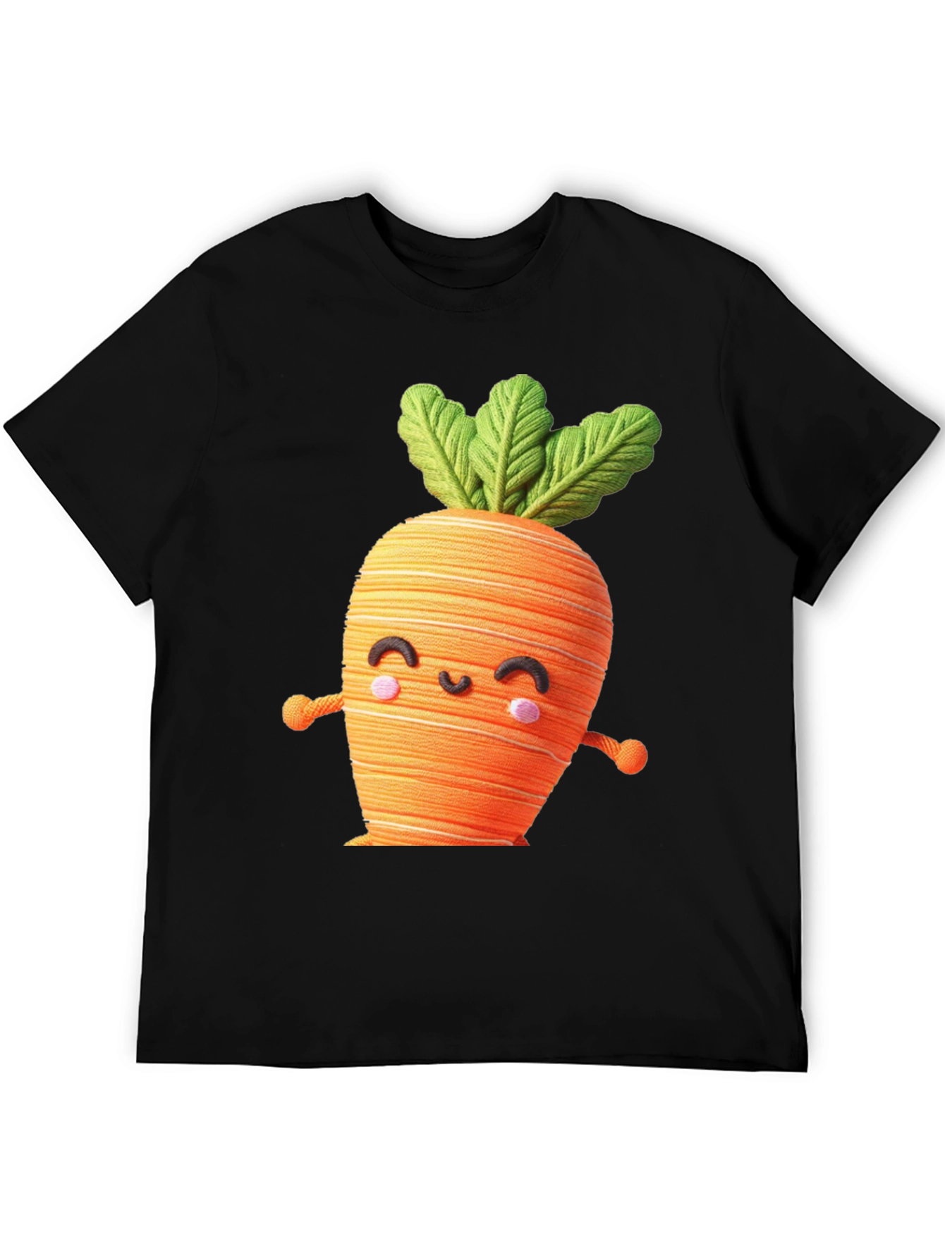 Black Cute Carrot Graphic Tee view 5