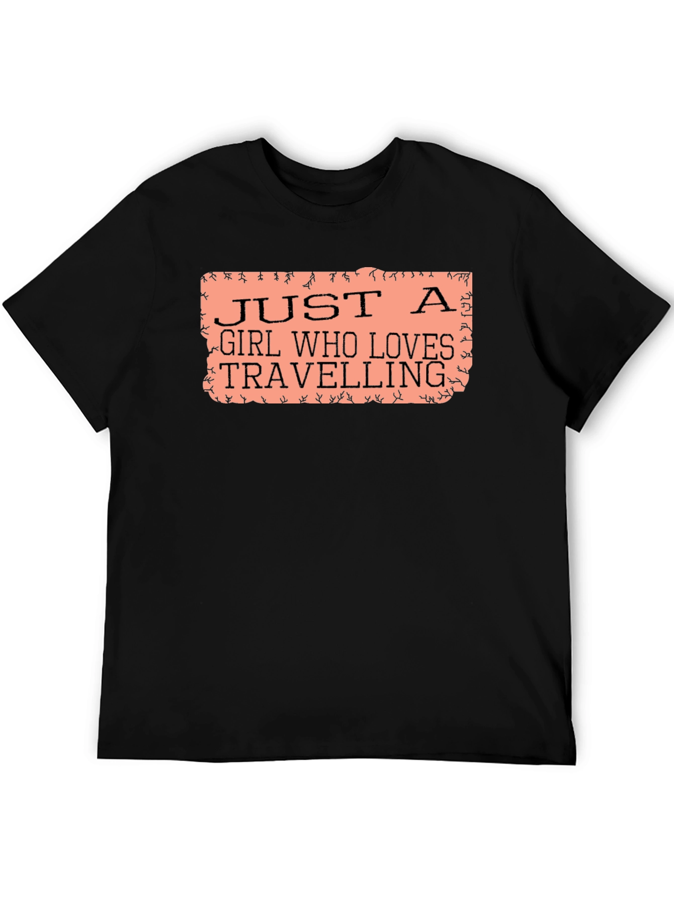 Black Just a Girl Who Loves Travelling T-Shirt view 5