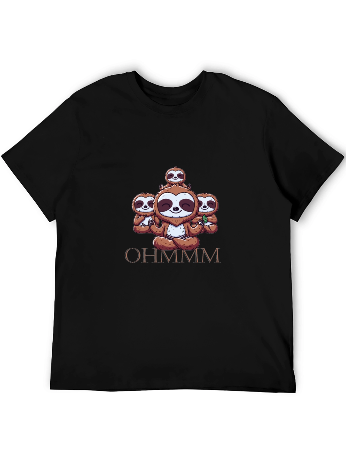 Black Ohm Sloth Meditation Black Tee view 5