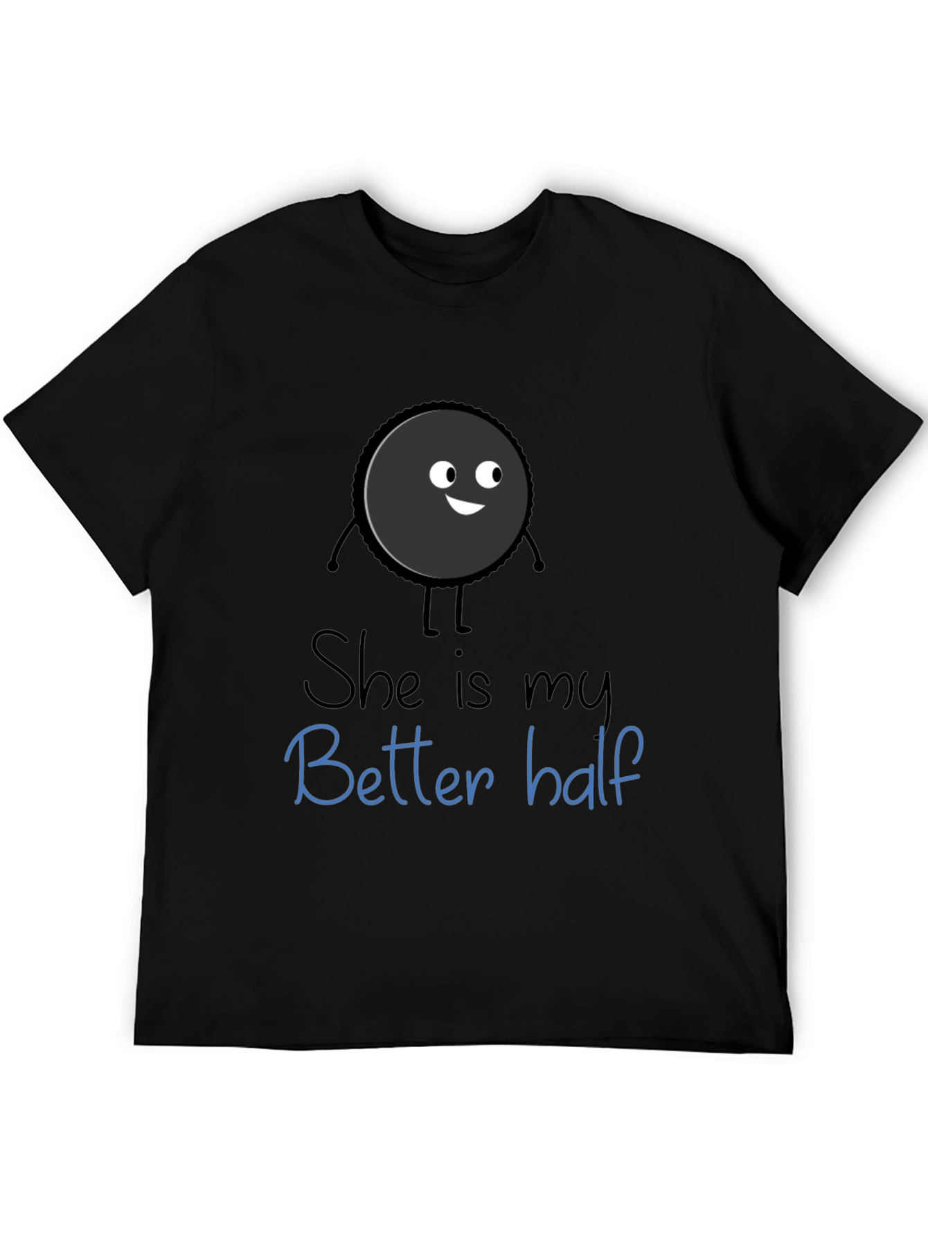 Black Funny Couples T-Shirt - She is my Better Half view 5