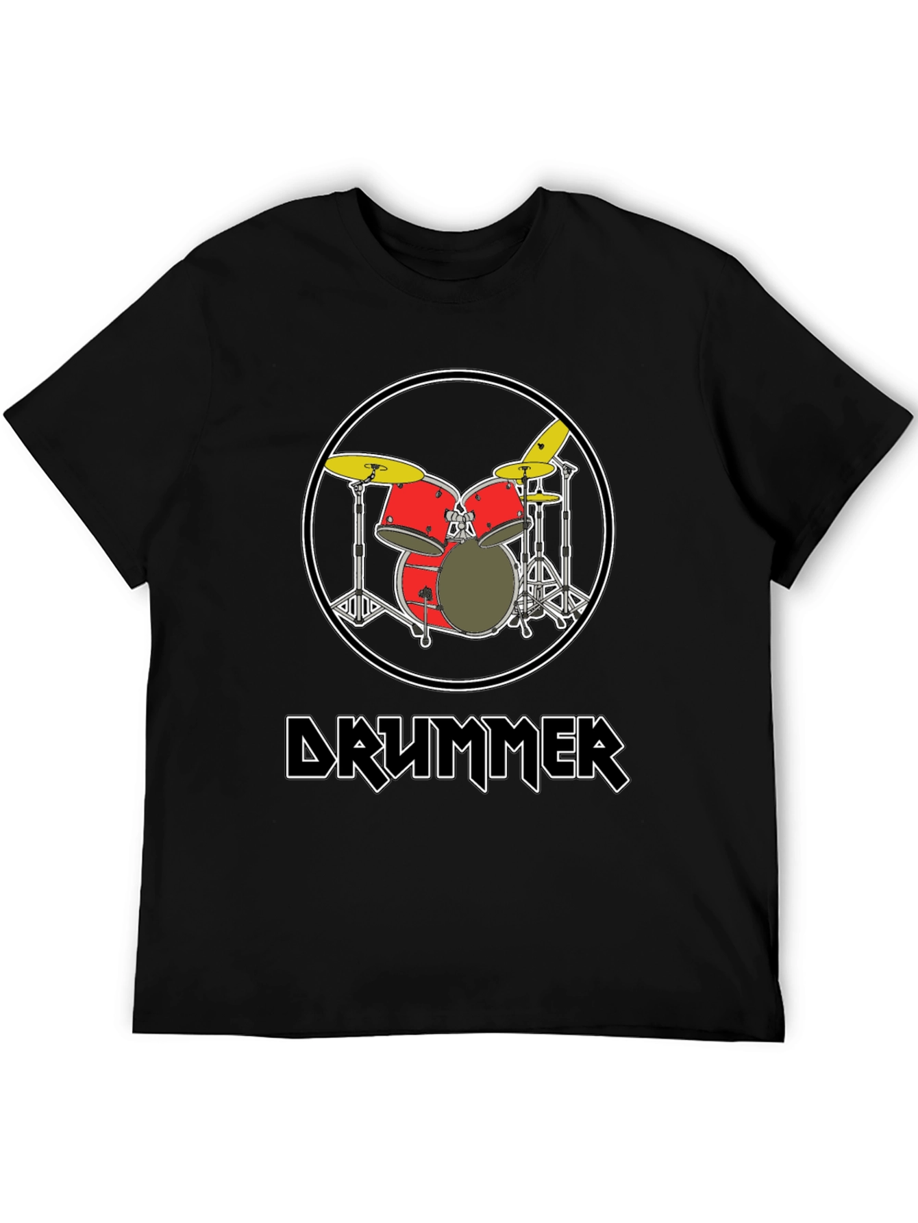 Black Drummer T-Shirt - Music Lover Tee view 5