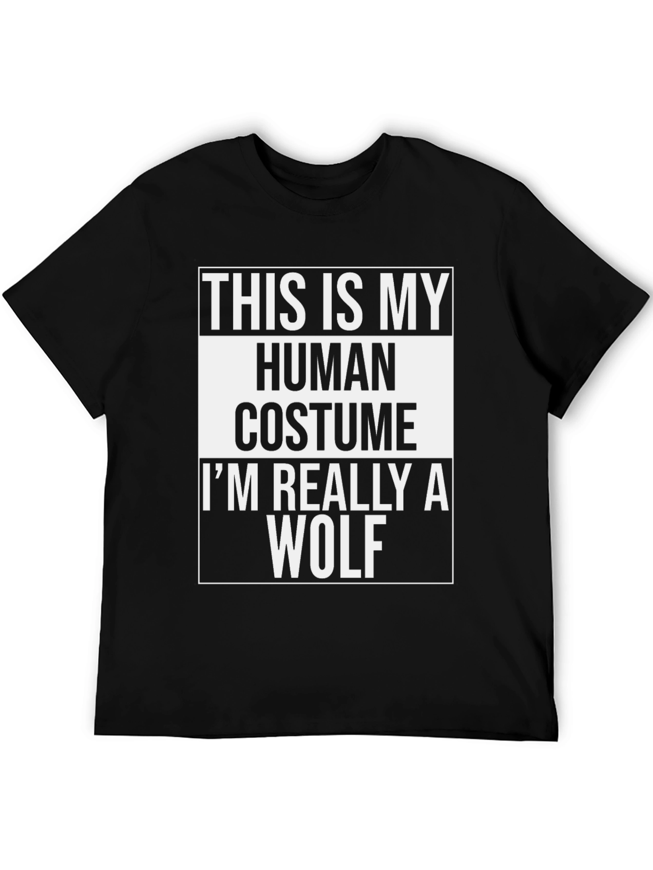 Black Human Costume Wolf T-Shirt view 5