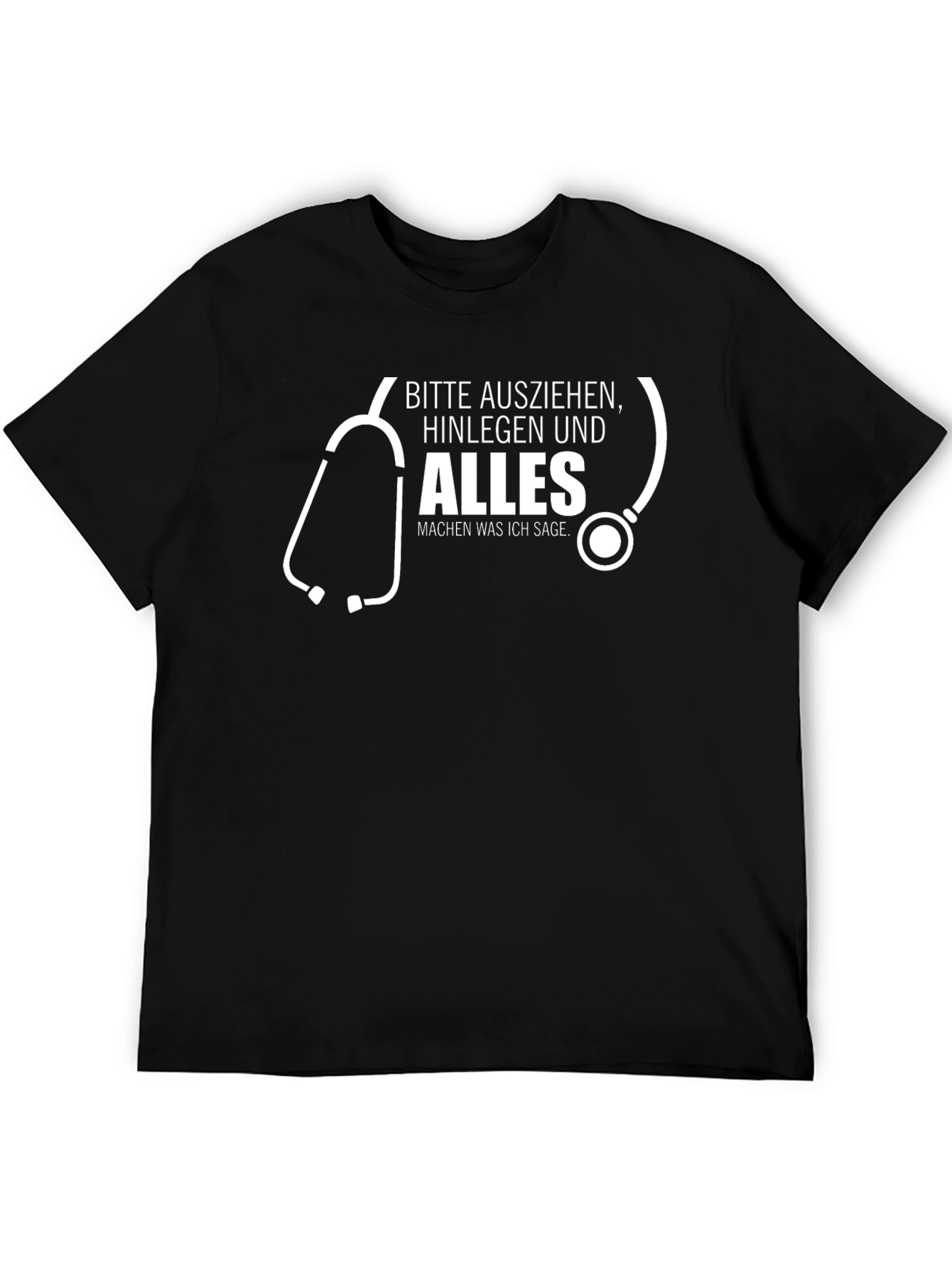 Black Funny Doctor's Order T-Shirt - German Humor view 5