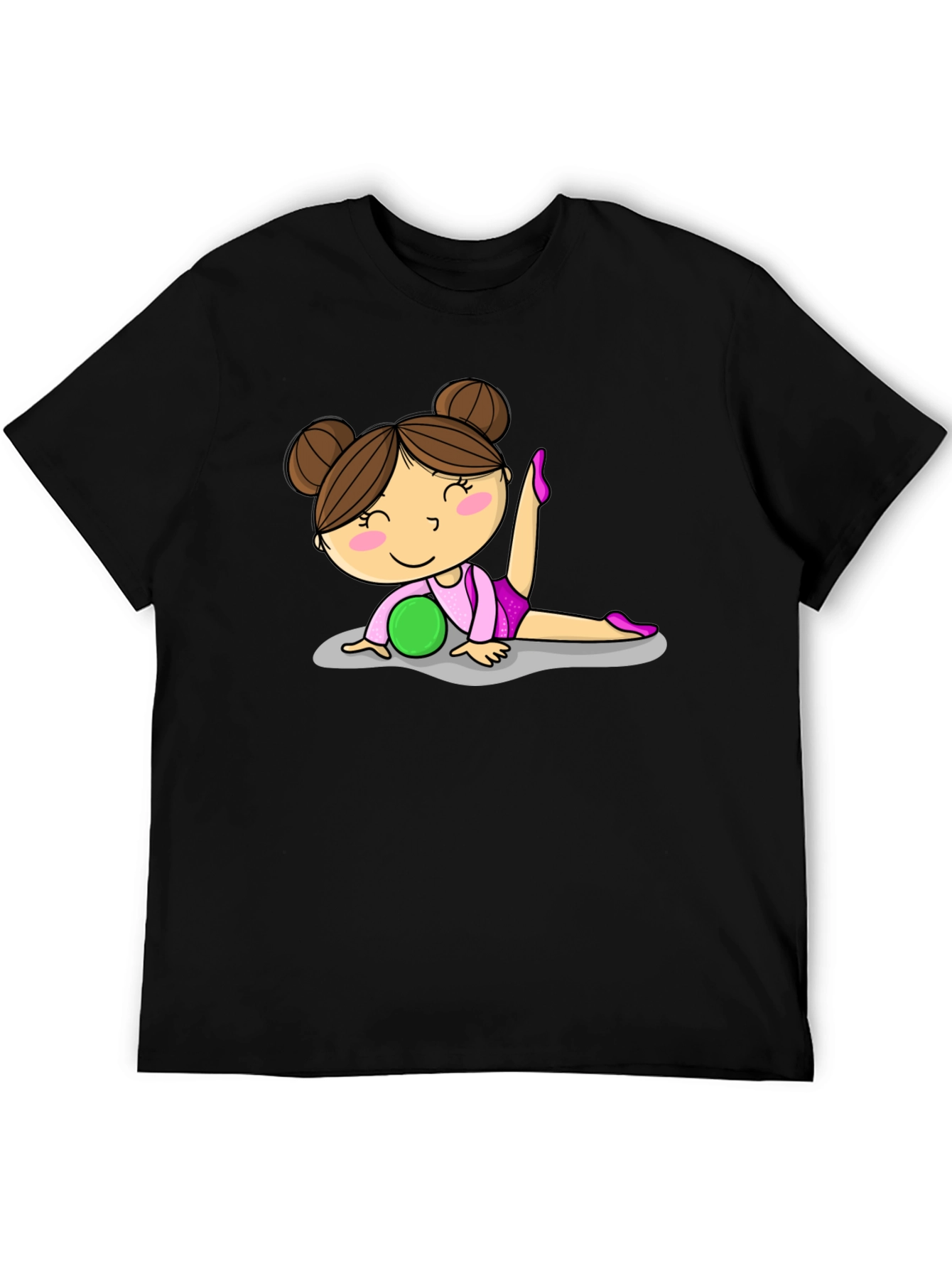 Gymnast Girl Graphic Tee - Black Cotton T-Shirt - 5