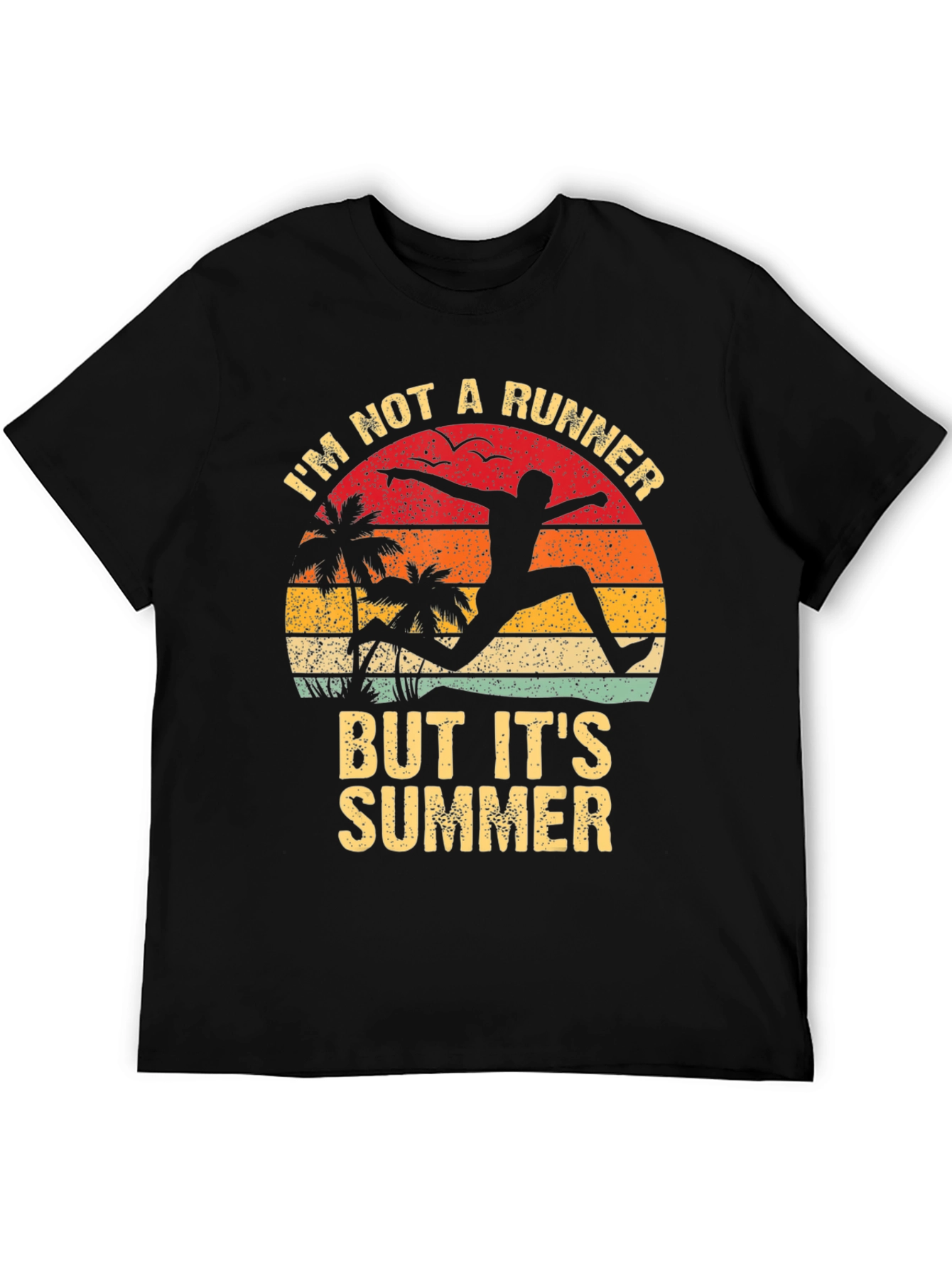 Black I'm Not A Runner But It's Summer Graphic Tee view 5