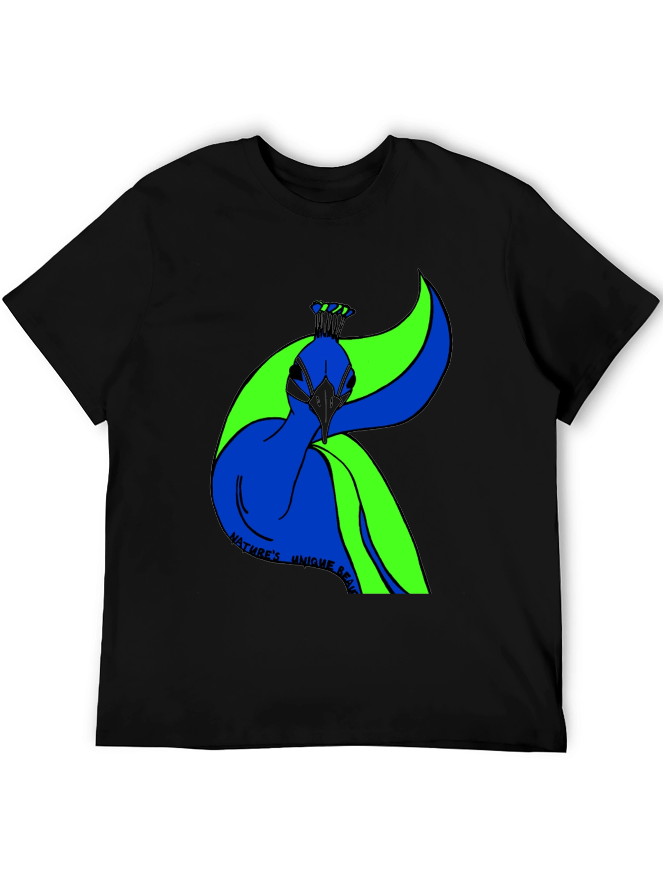 Black Nature's Beauty Peacock Graphic Tee view 5