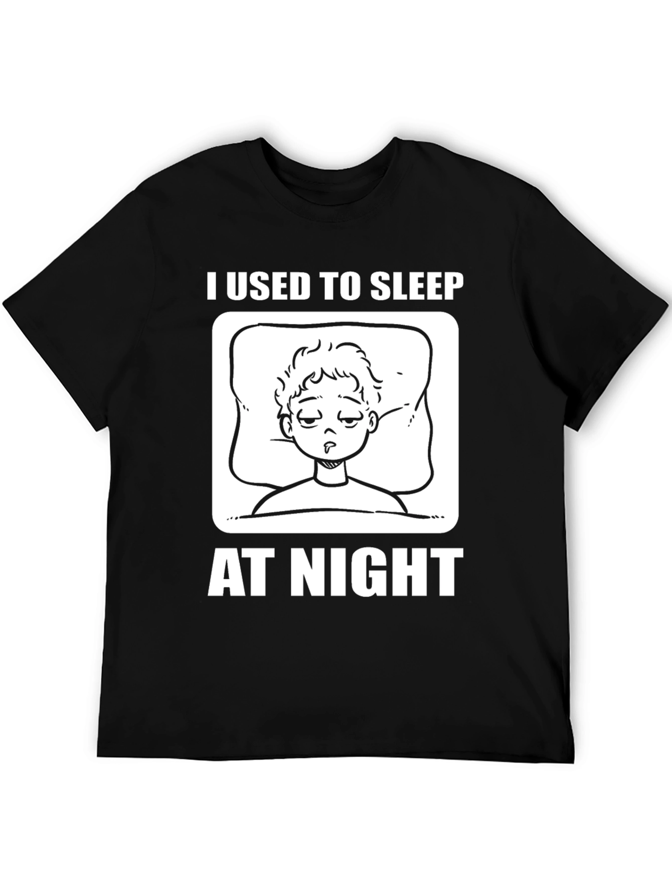 Black I Used to Sleep at Night Graphic T-Shirt - Black Cotton view 5