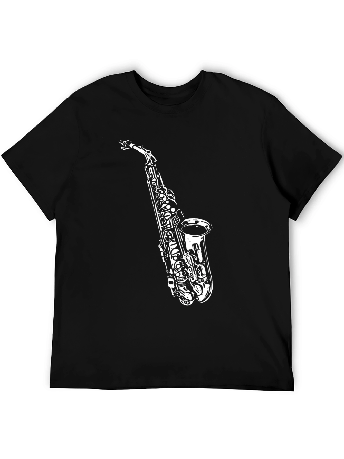 Black Saxophone Graphic Tee - Cool Musician Shirt view 5