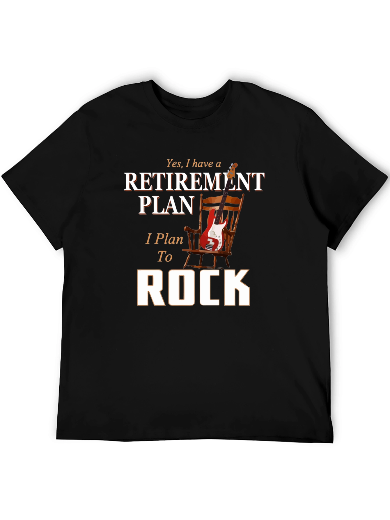 Black Retirement Plan Rock T-Shirt view 5