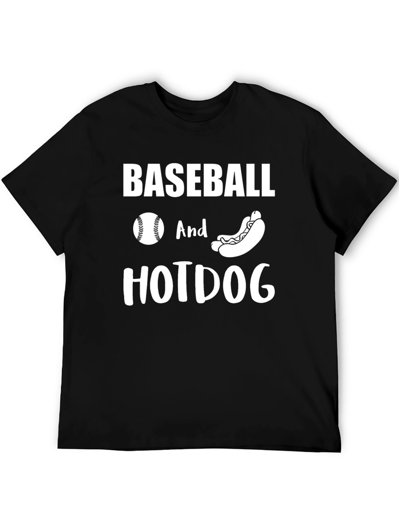 Black Baseball And Hotdog Graphic Tee view 5