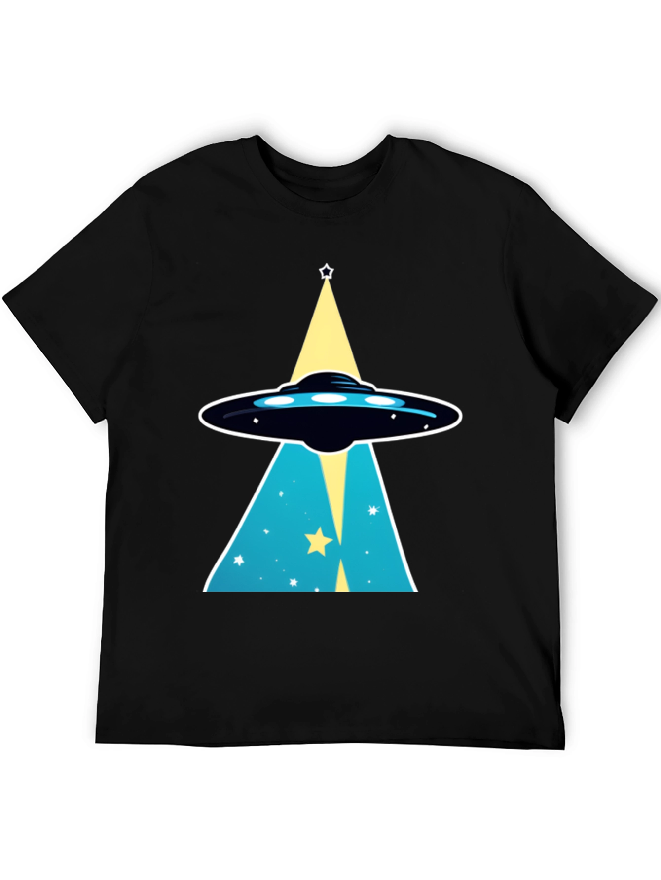Black UFO Abduction Graphic T-Shirt view 5