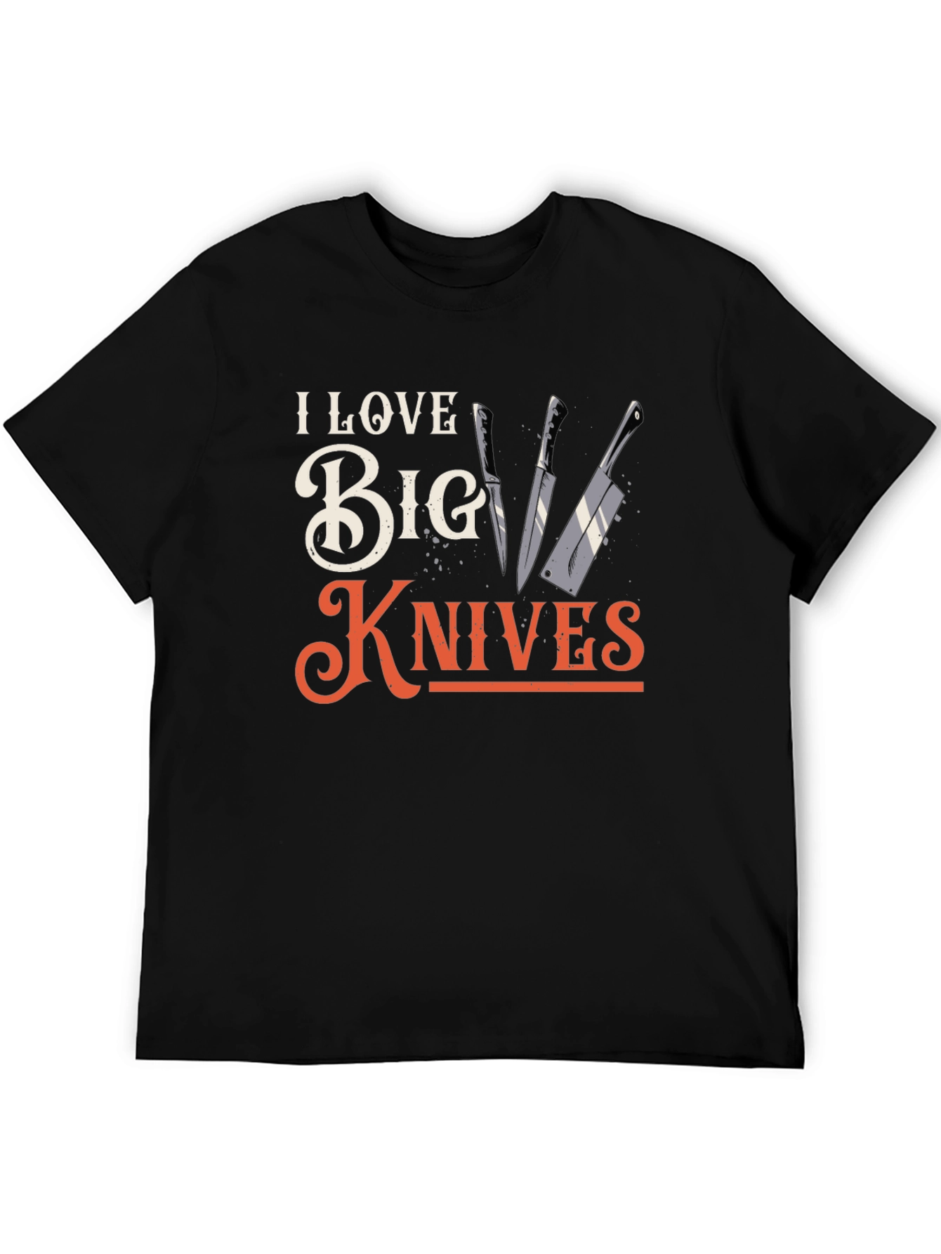 Black I Love Big Knives Graphic Tee - Chef T-Shirt view 5