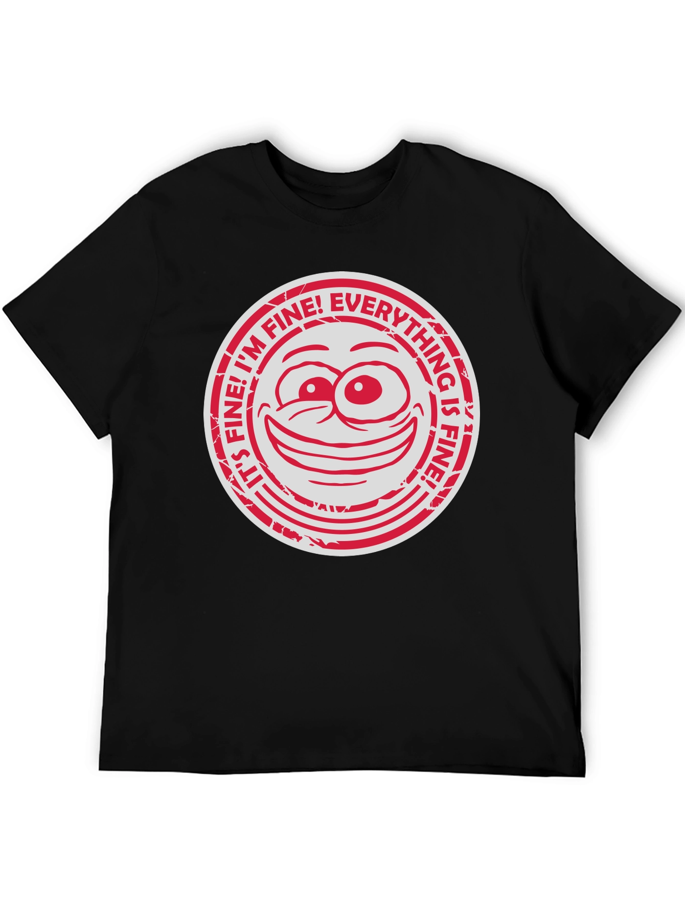 Black It's Fine! Graphic Tee - Everything Is Fine! Funny Humor T-Shirt view 5