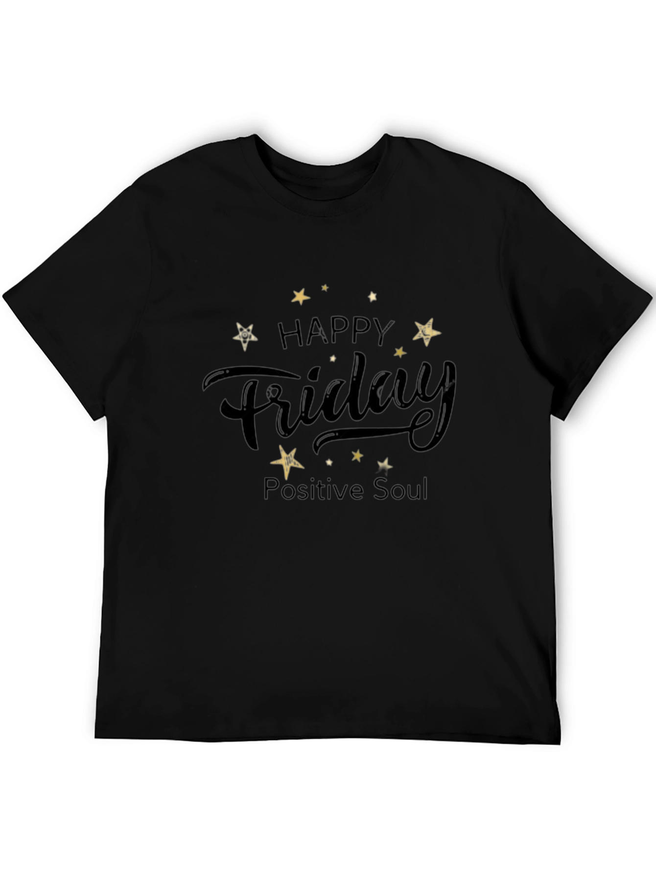 Black Happy Friday T-Shirt Positive Soul Black Tee view 5