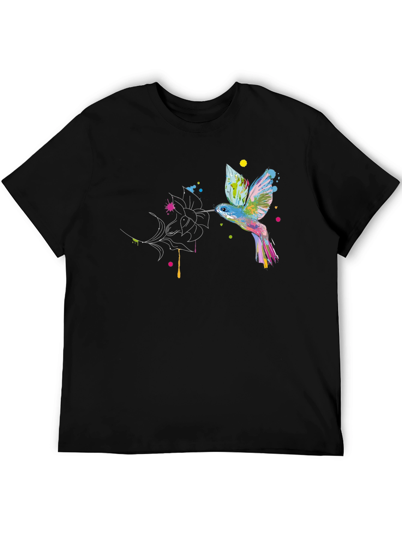 Black Hummingbird Graphic Black T-Shirt view 5