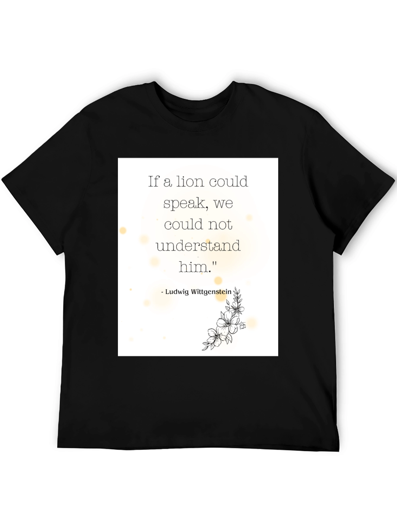 Black Philosophical Lion Quote T-Shirt view 5