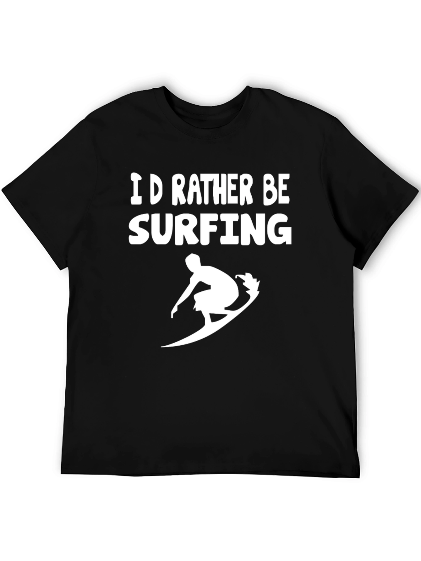 Black I'd Rather Be Surfing T-Shirt view 5