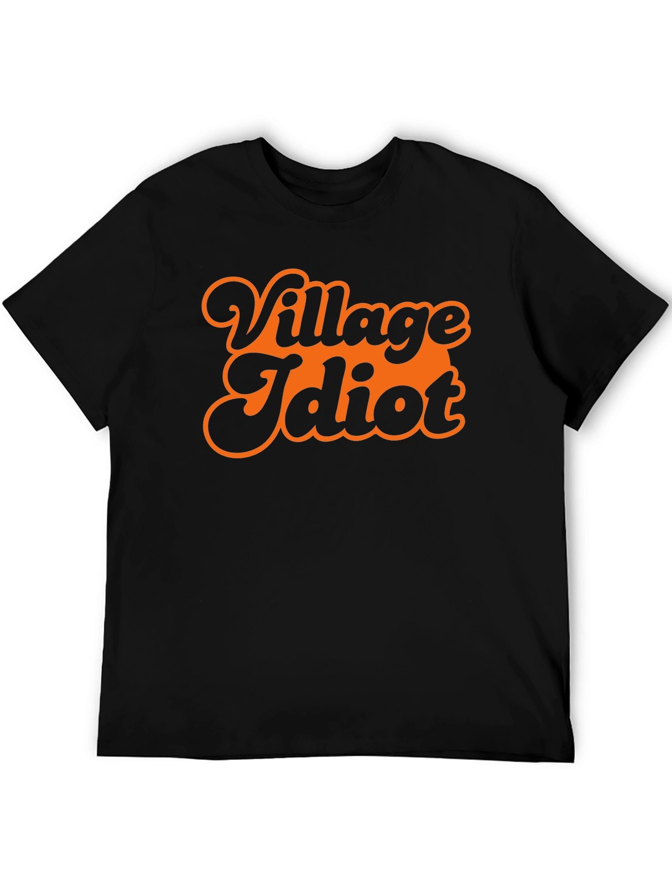 Black Village Idiot Graphic Tee - Retro Style Black T-Shirt view 5