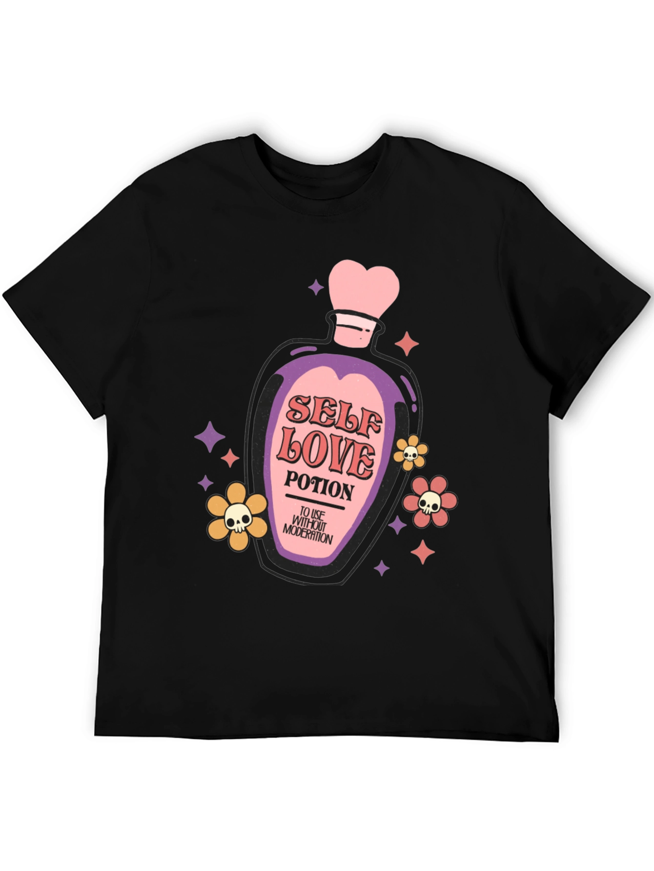 Black Self Love Potion Graphic T-Shirt view 5