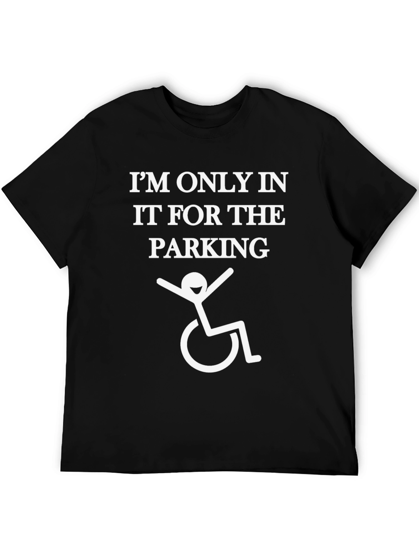Black Funny Disability Parking T-Shirt view 5
