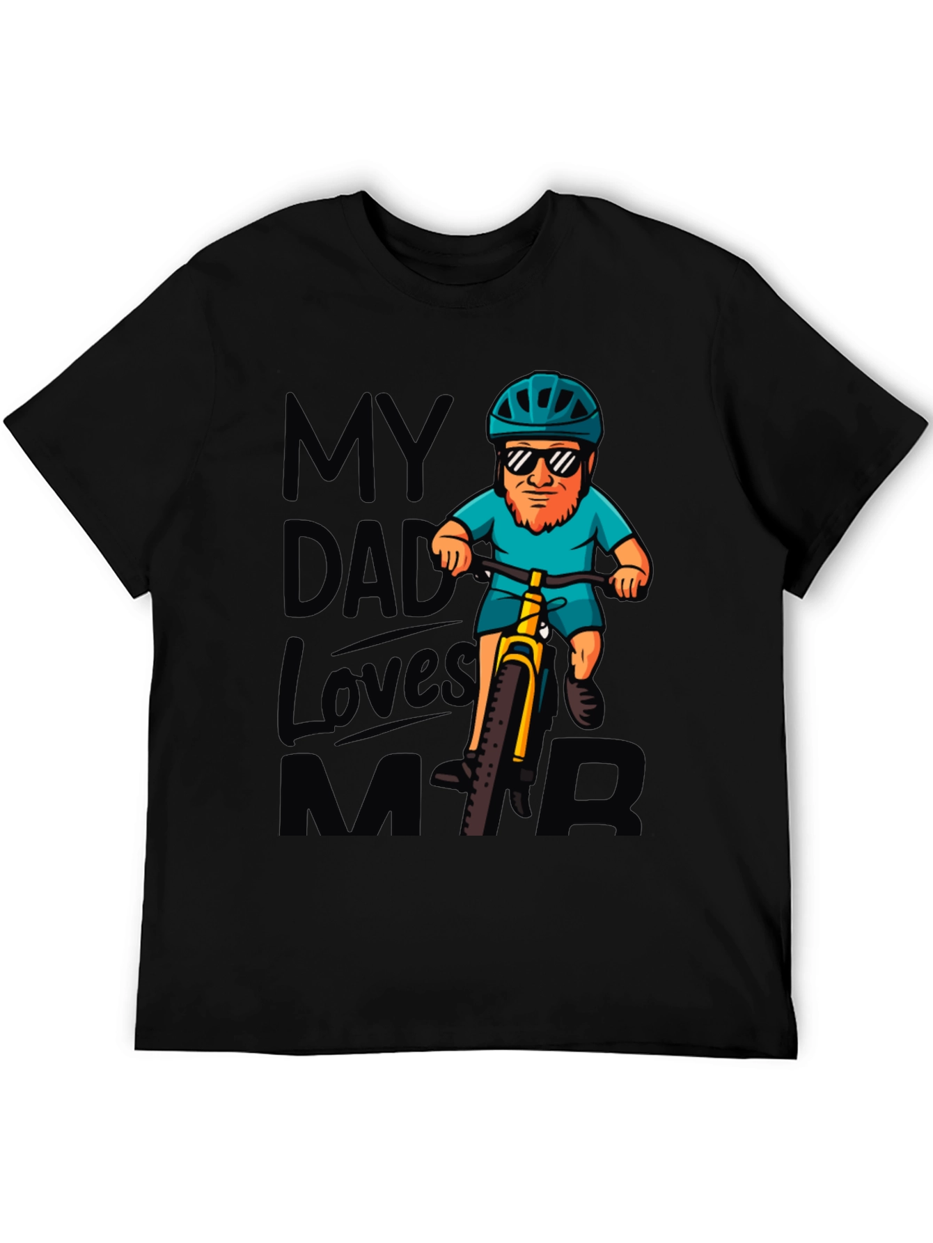 Black My Dad Loves MTB T-Shirt view 5