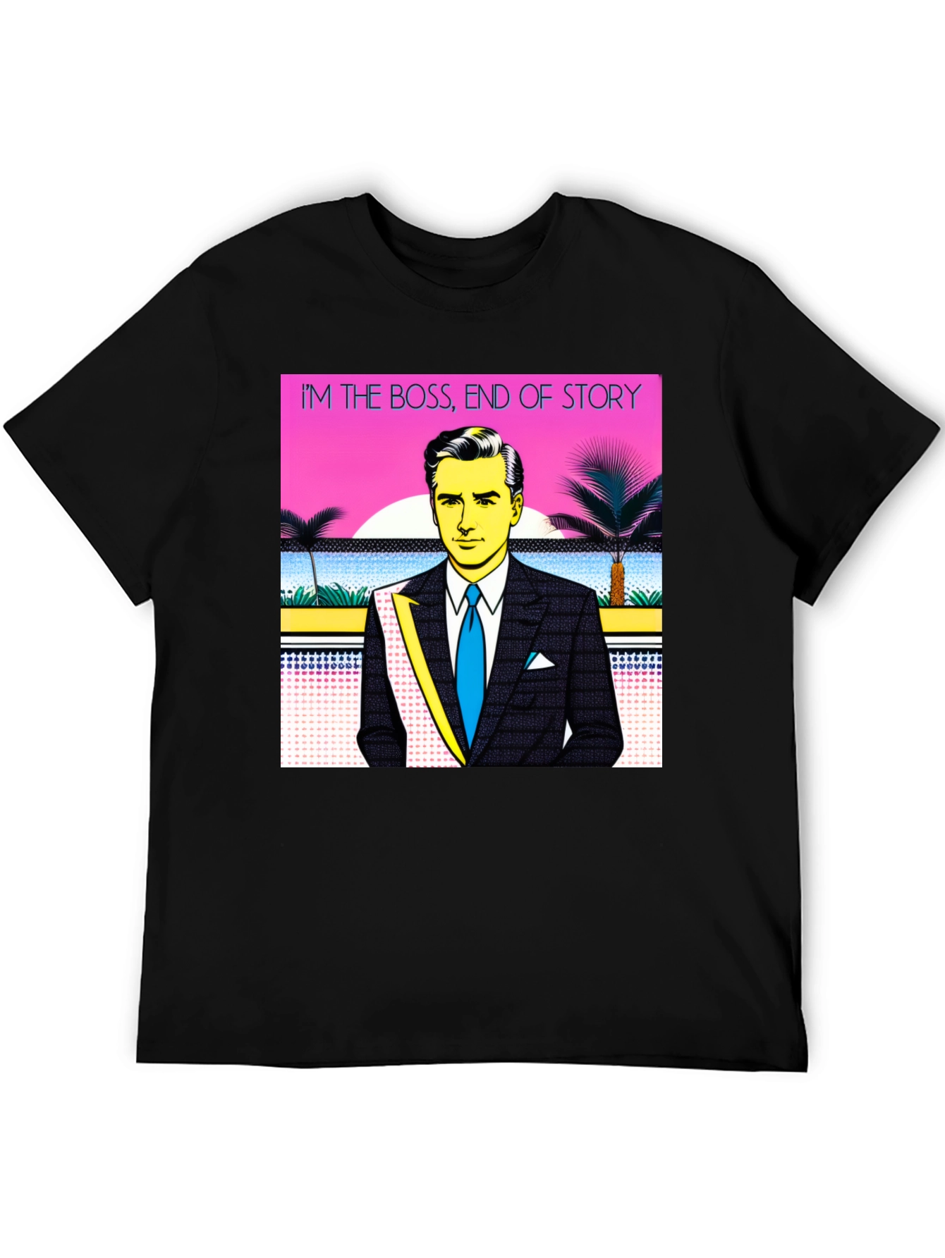 Black I'm The Boss Men's Graphic T-Shirt view 5