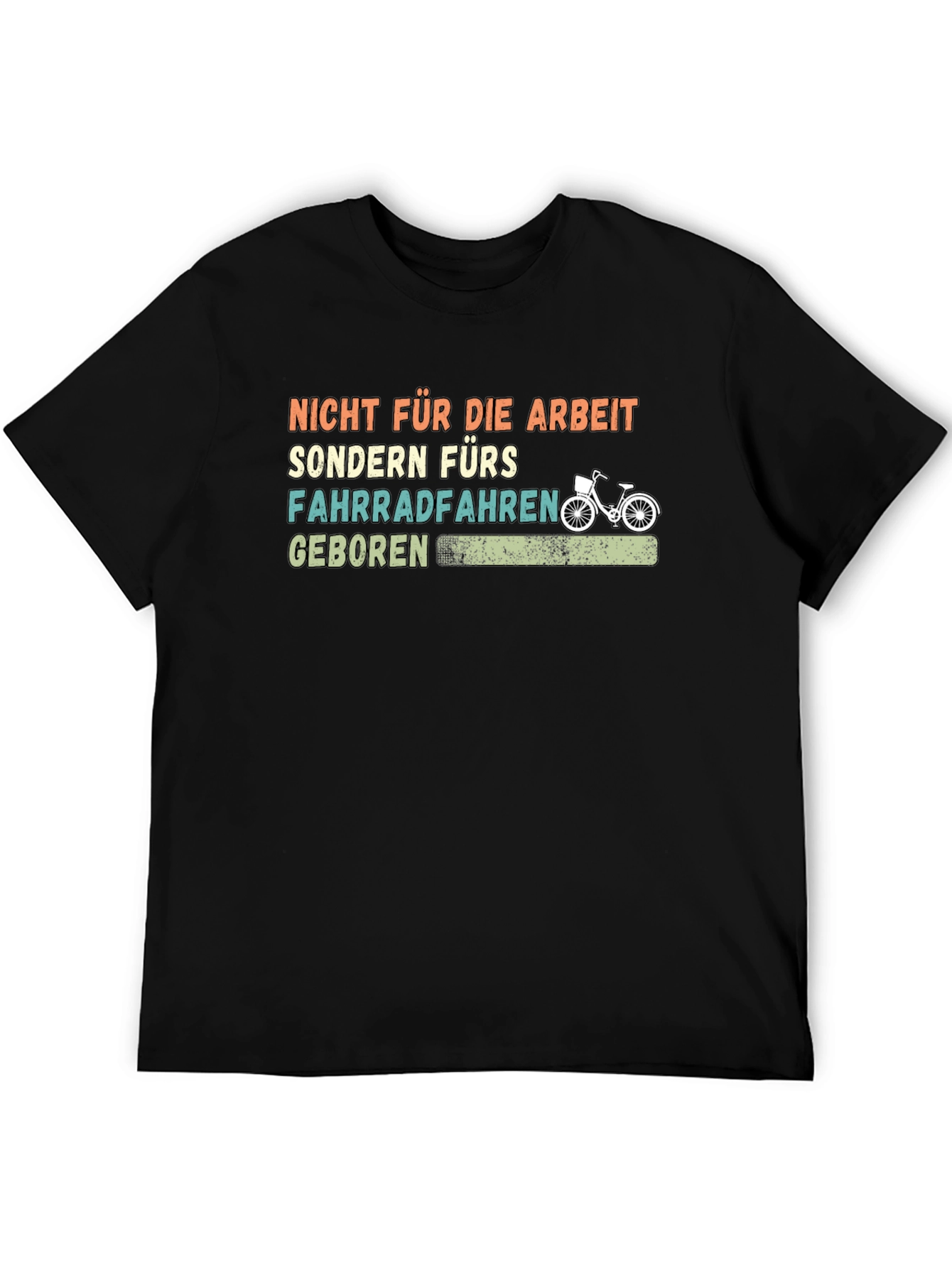 Black Born to Bike T-Shirt - Funny Cycling Tee view 5