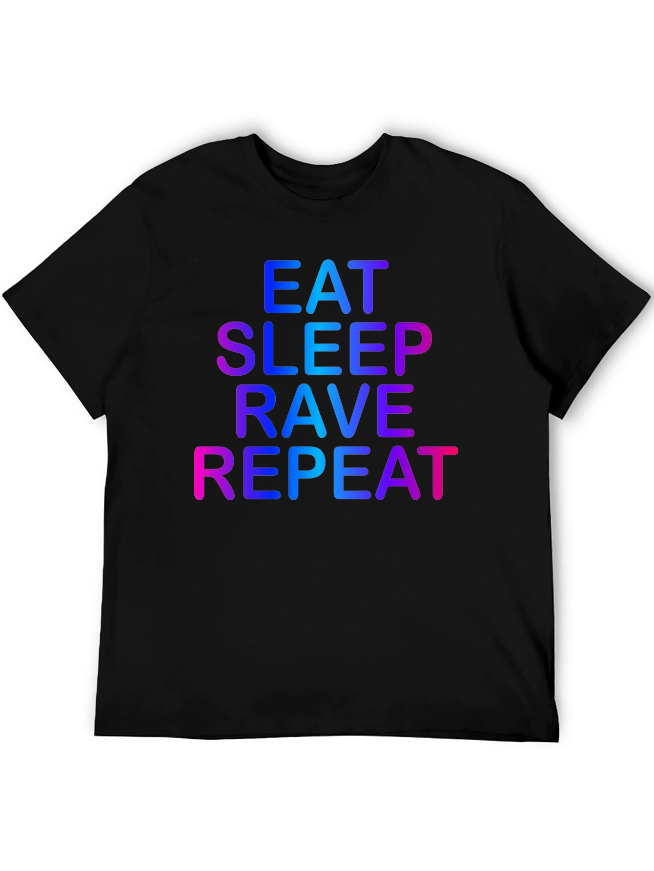 Black Eat Sleep Rave Repeat Graphic Tee - Black view 5