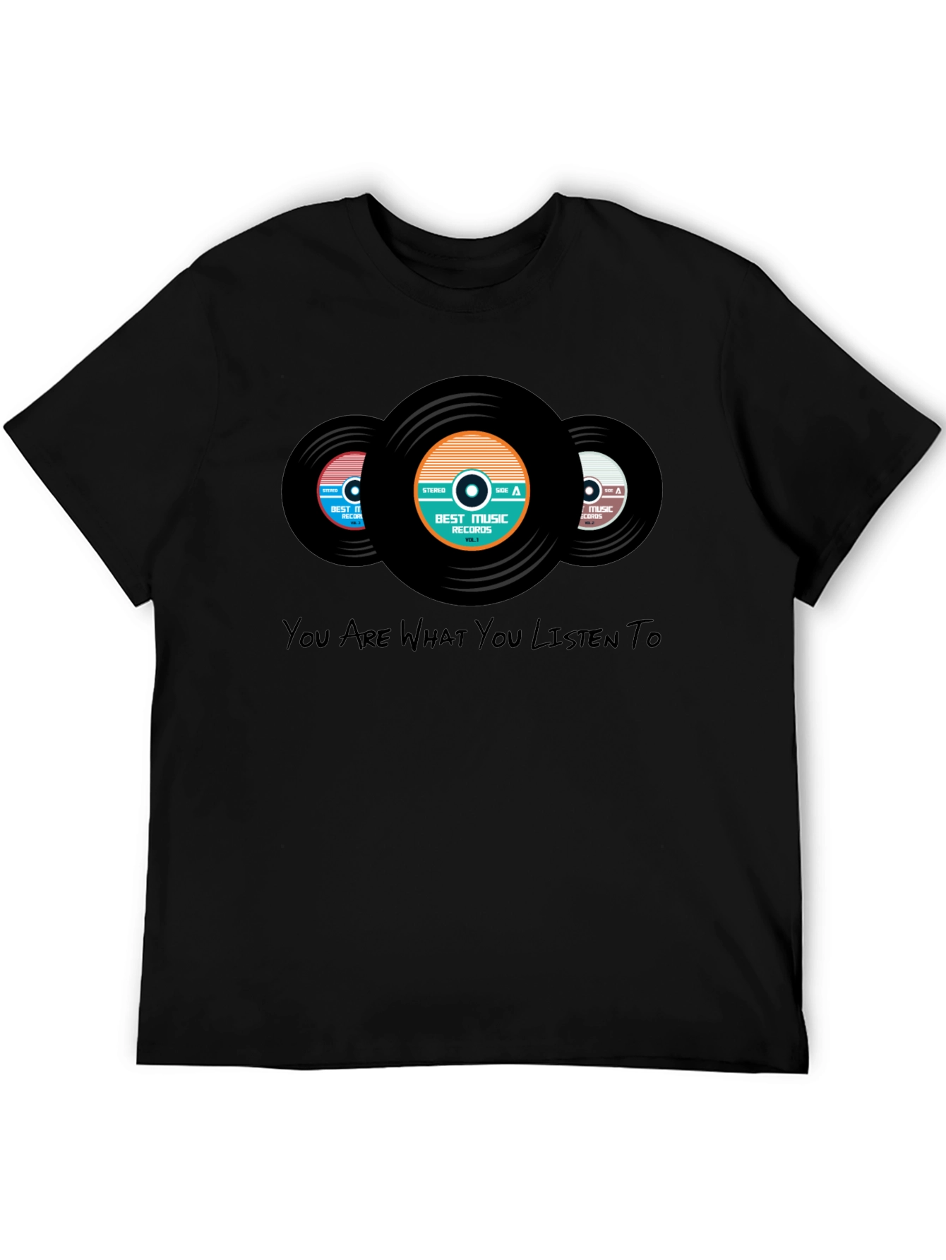 Black Vinyl Record Graphic Tee - Music Lover T-Shirt view 5