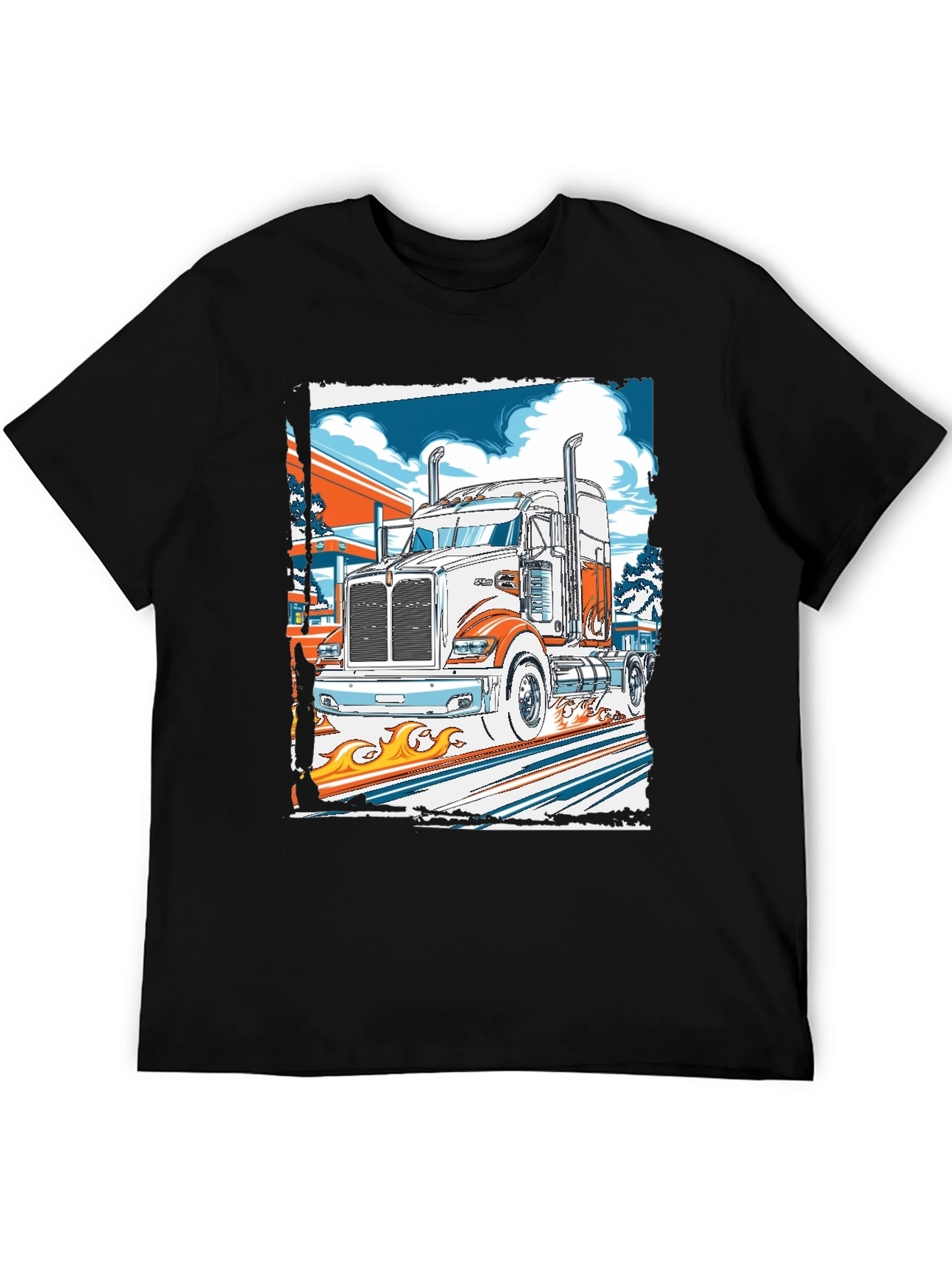 Black Truck Graphic Print Tee view 5