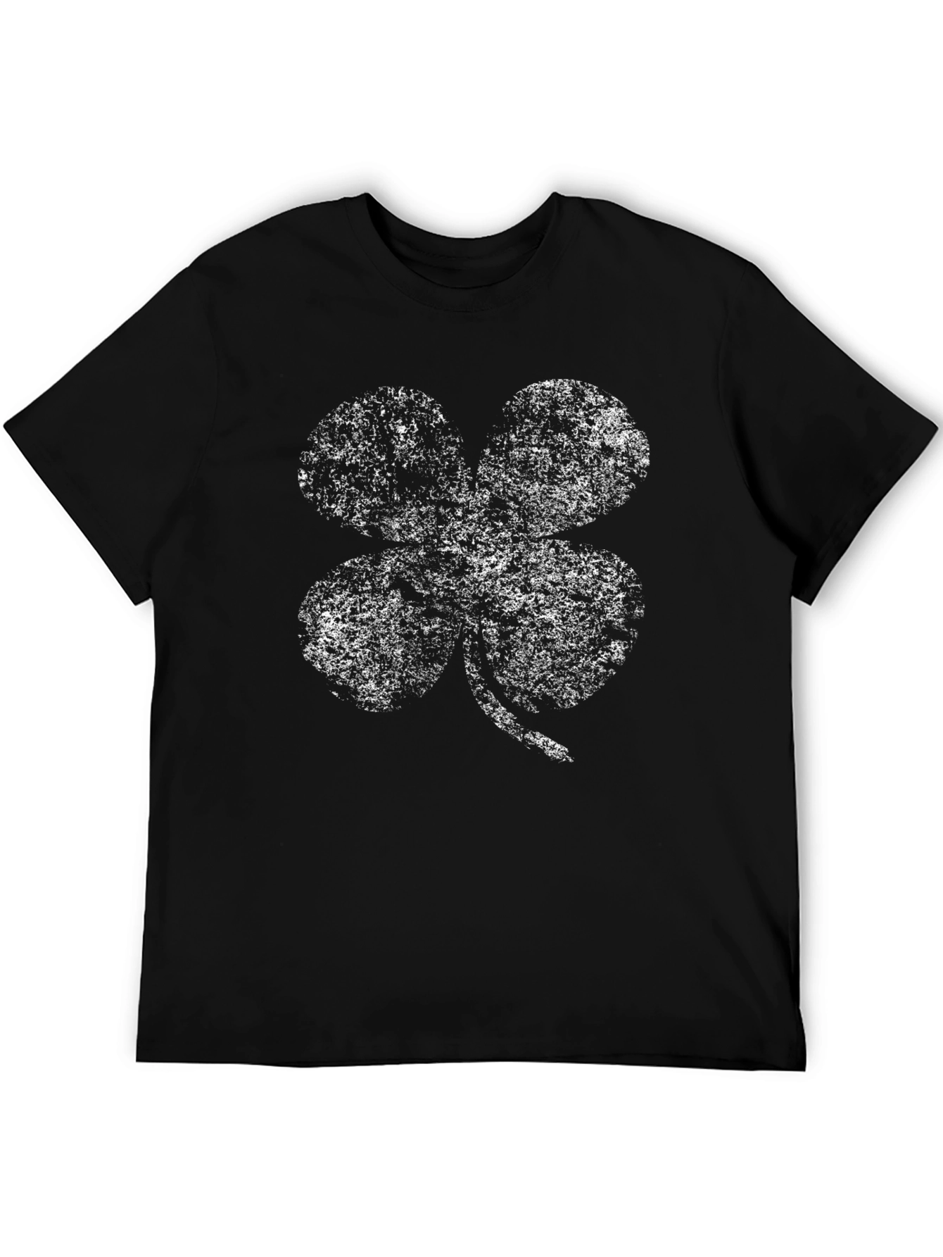 Black Lucky Four Leaf Clover Graphic Tee - Black view 5