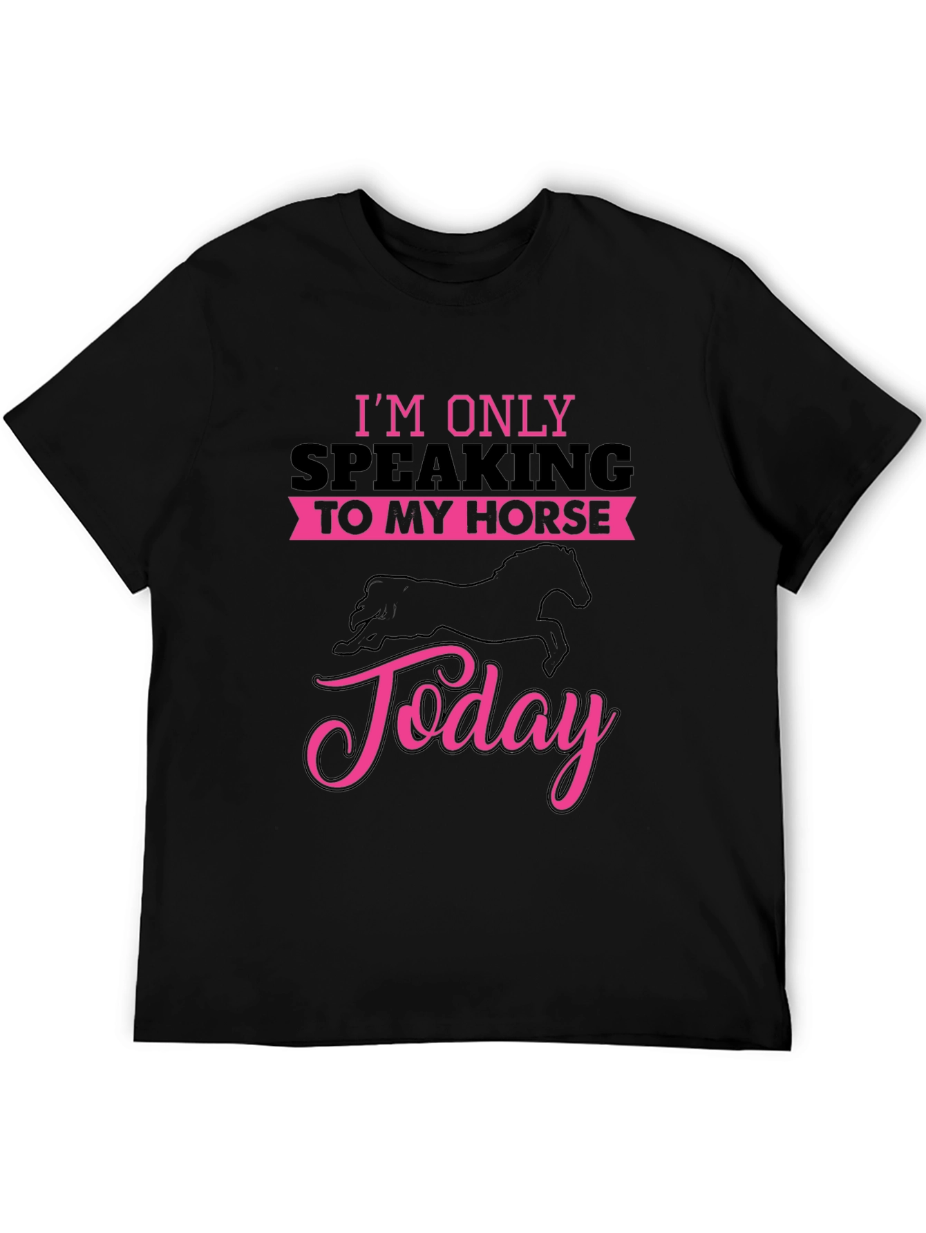 Black Horse Lover T-Shirt: "Speaking to My Horse" view 5