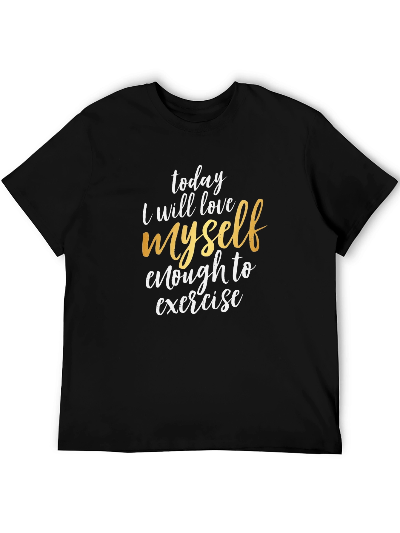 Black Love Yourself Exercise T-Shirt - Motivational Tee view 5