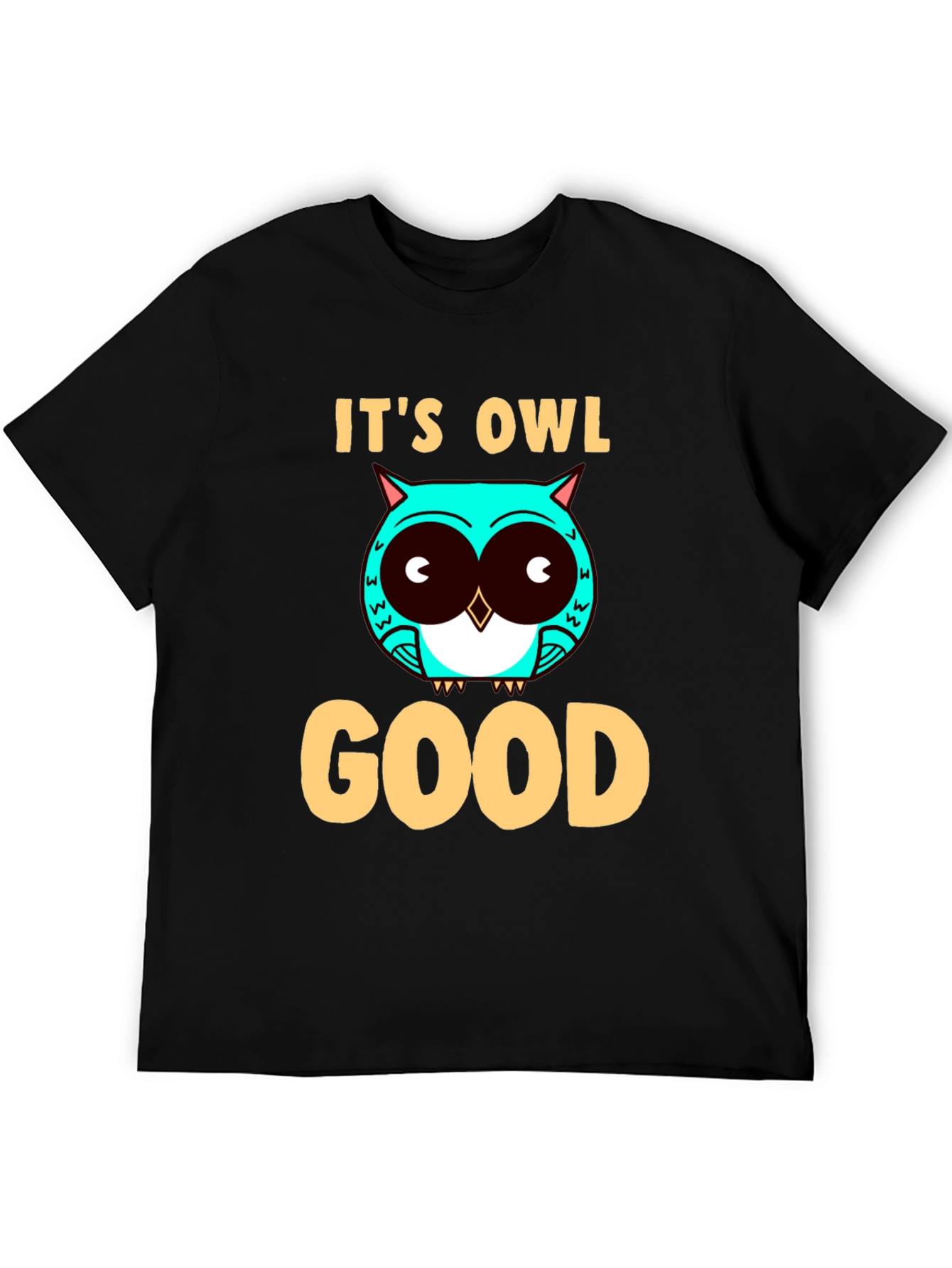 Black It's Owl Good Graphic Tee - Mens Black T-Shirt view 5
