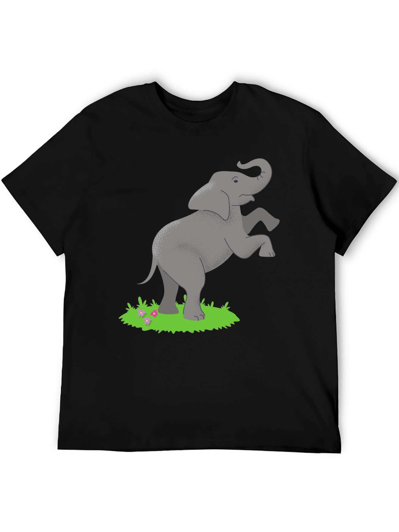 Black Elephant Graphic Tee - Classic Black Cotton Comfort view 5