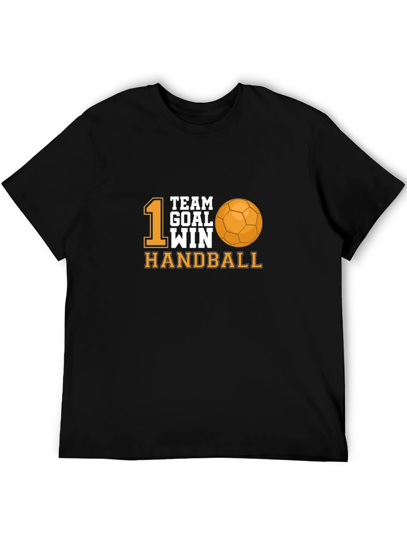 Black Handball Team Goal Win Black T-Shirt view 5