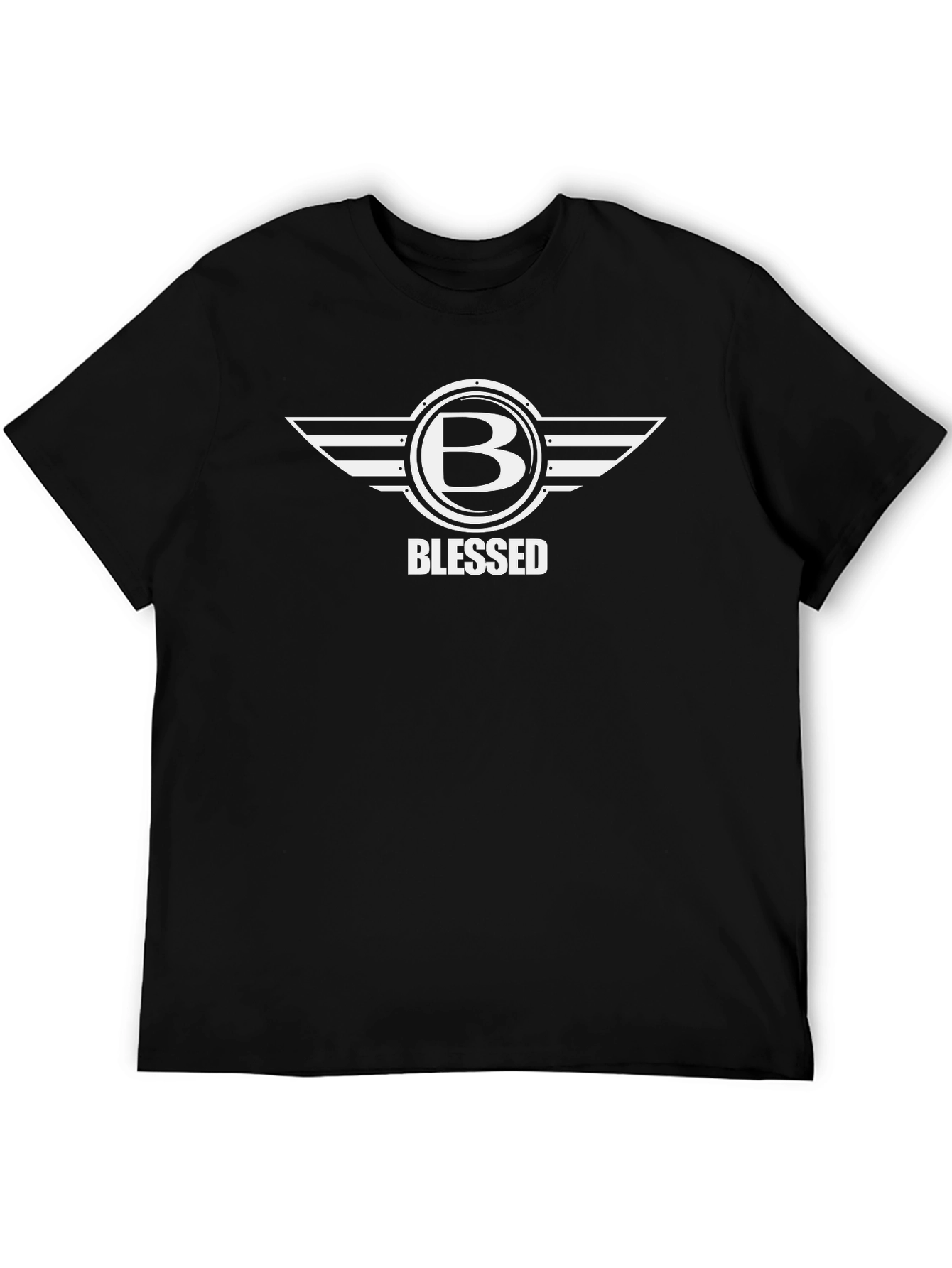 Black Blessed Graphic Tee - Black Cotton Blend Shirt view 5