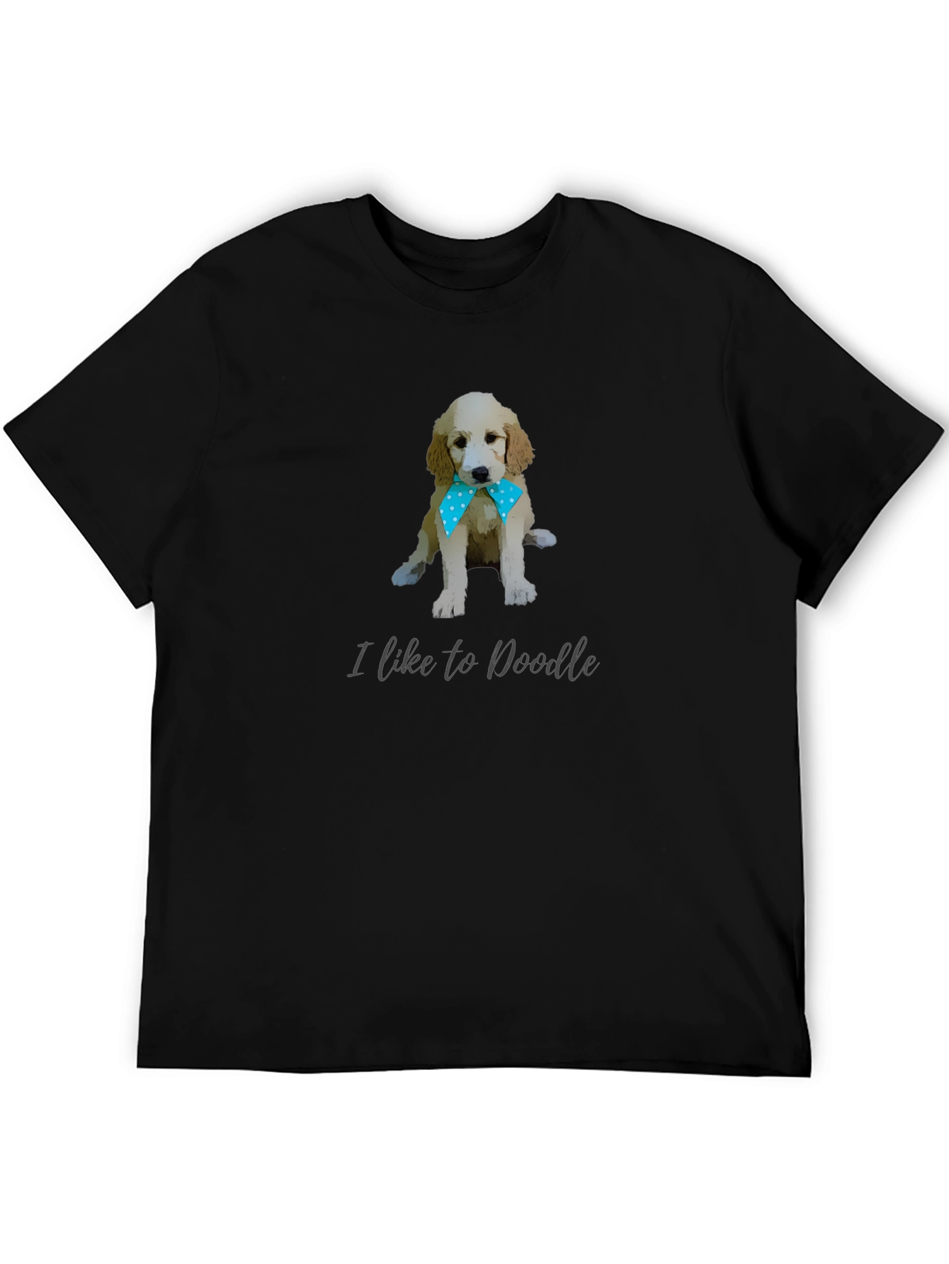 Black I Like to Doodle Dog T-Shirt view 5