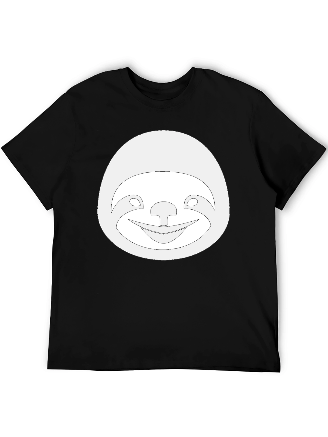Black Funny Sloth Graphic Tee - Casual Black T-Shirt view 5