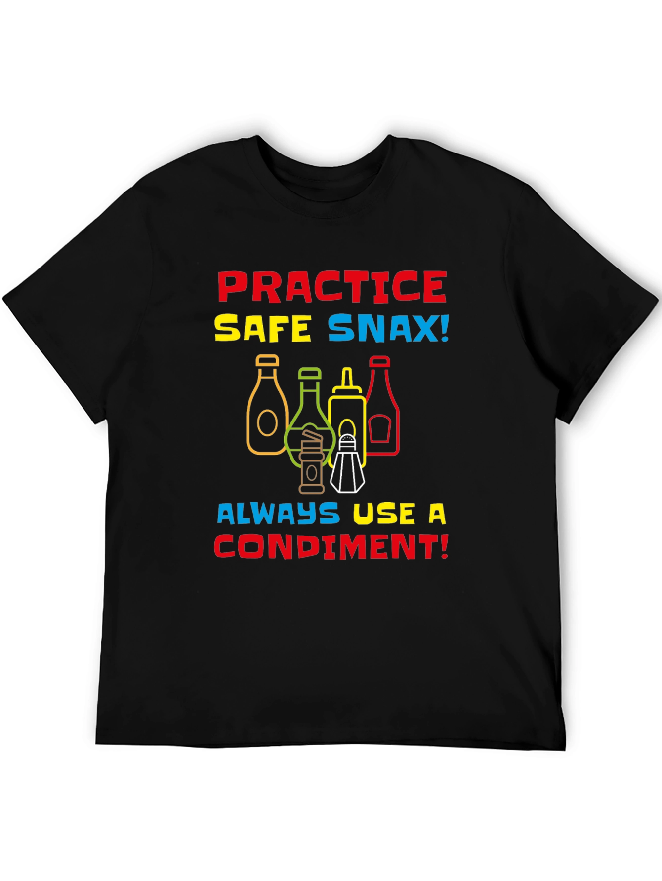 Black Practice Safe Snax Condiment T-Shirt view 5