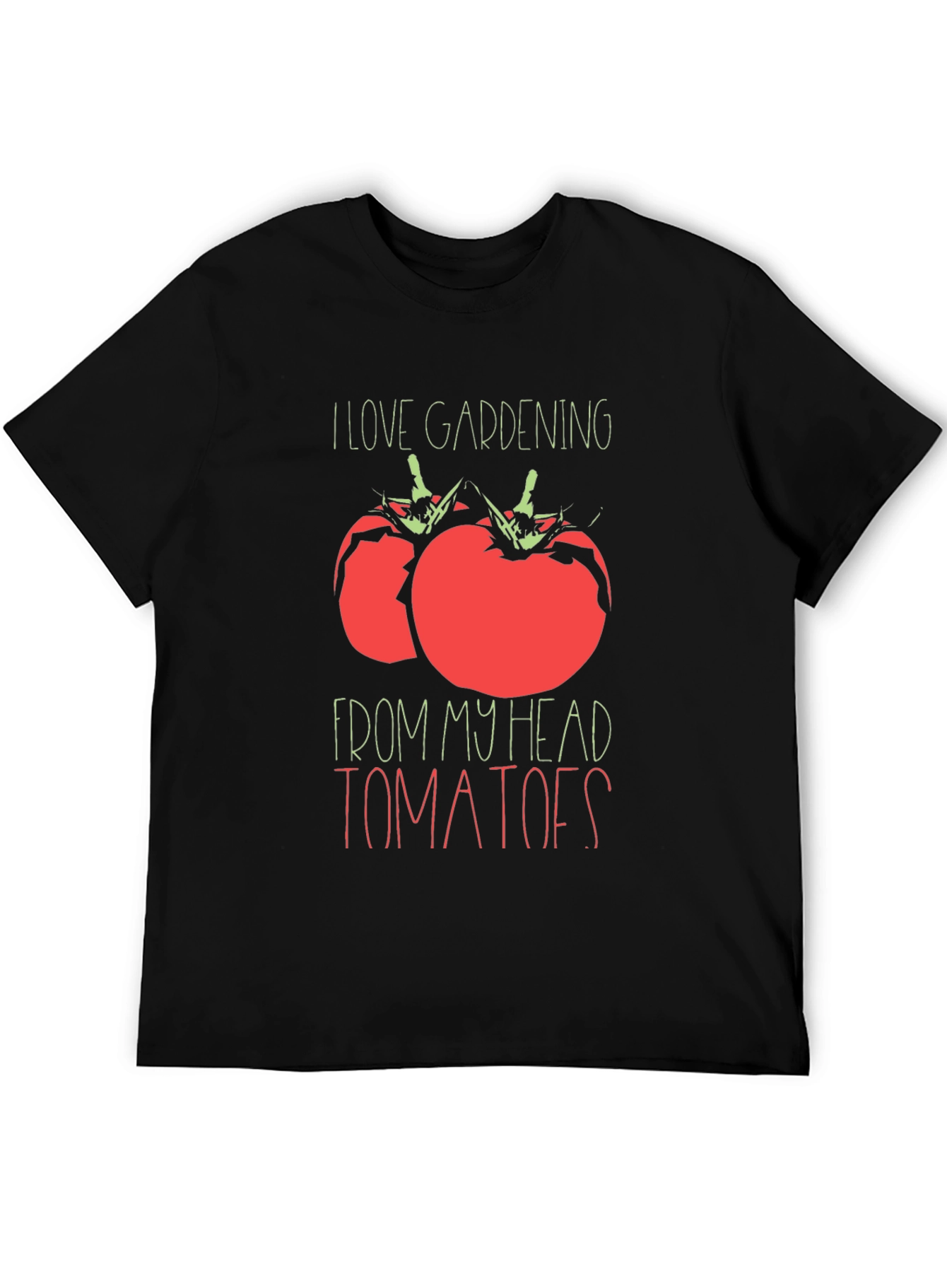 Black Gardening Tomato Graphic Tee - From My Head Tomatoes view 5