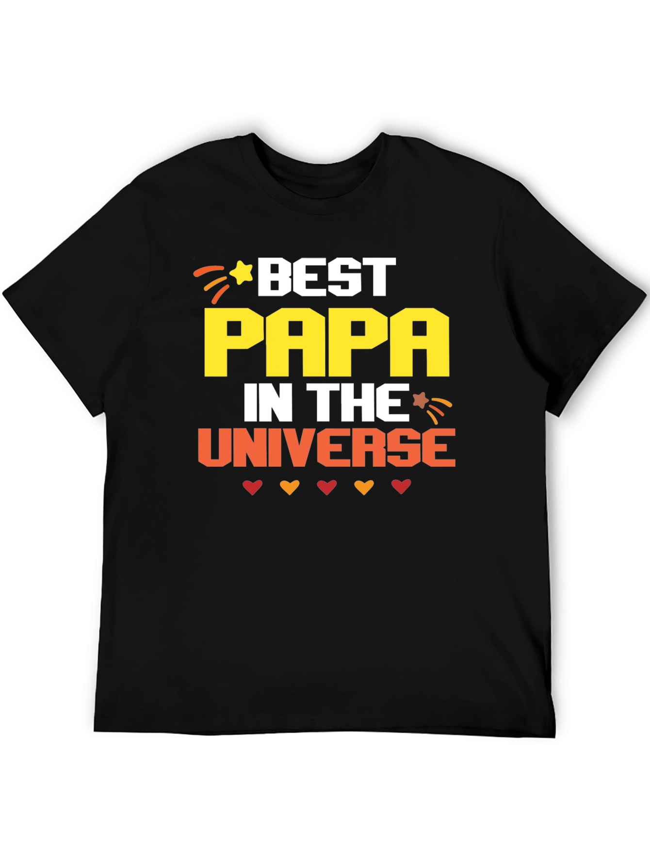 Black Best Papa in the Universe Graphic Tee view 5