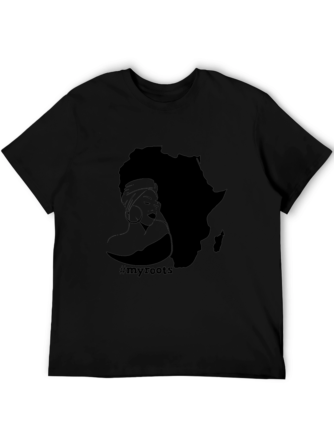 Black Afro Roots Graphic T-Shirt - Black view 5
