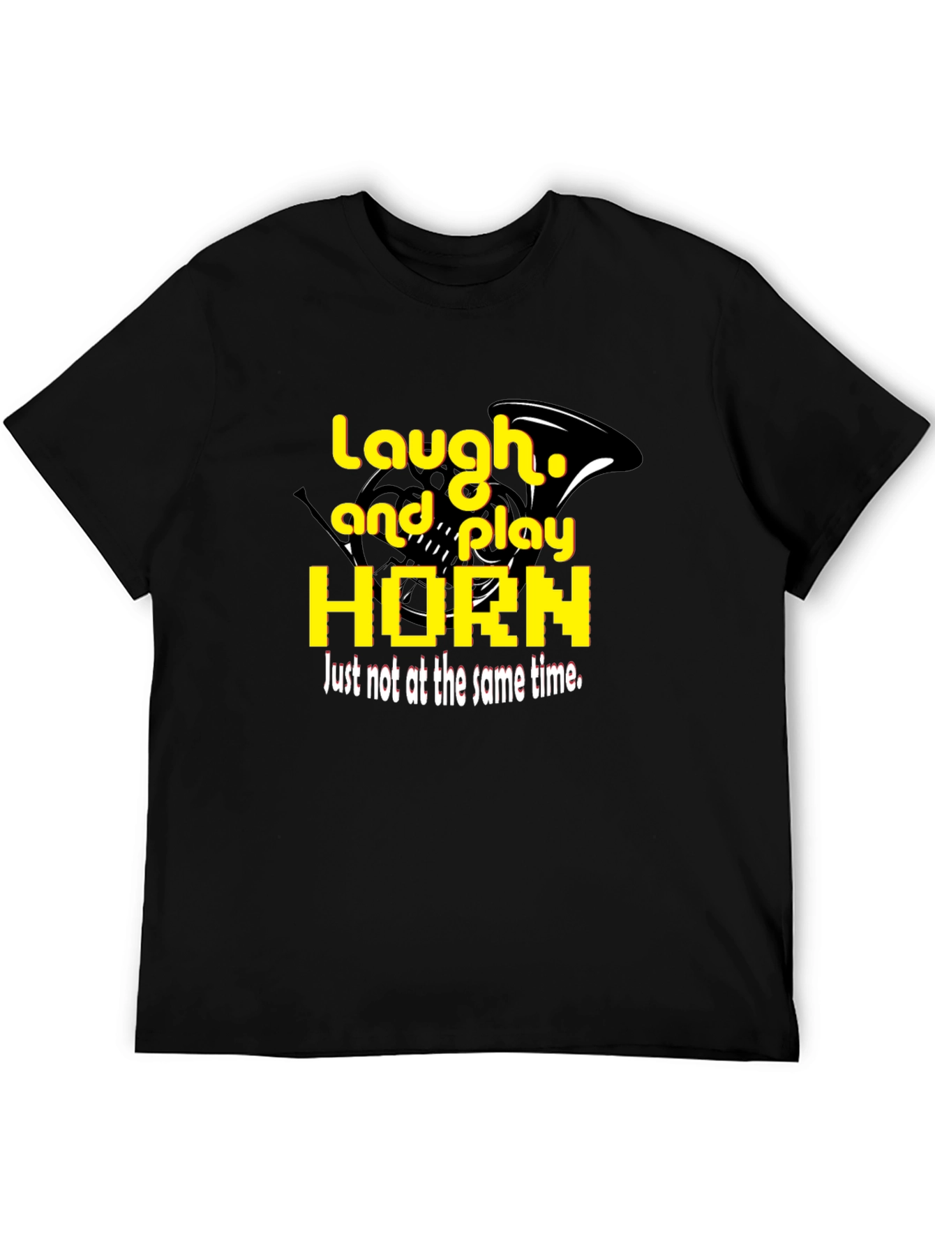 Black Laugh and Play Horn Black T-Shirt view 5