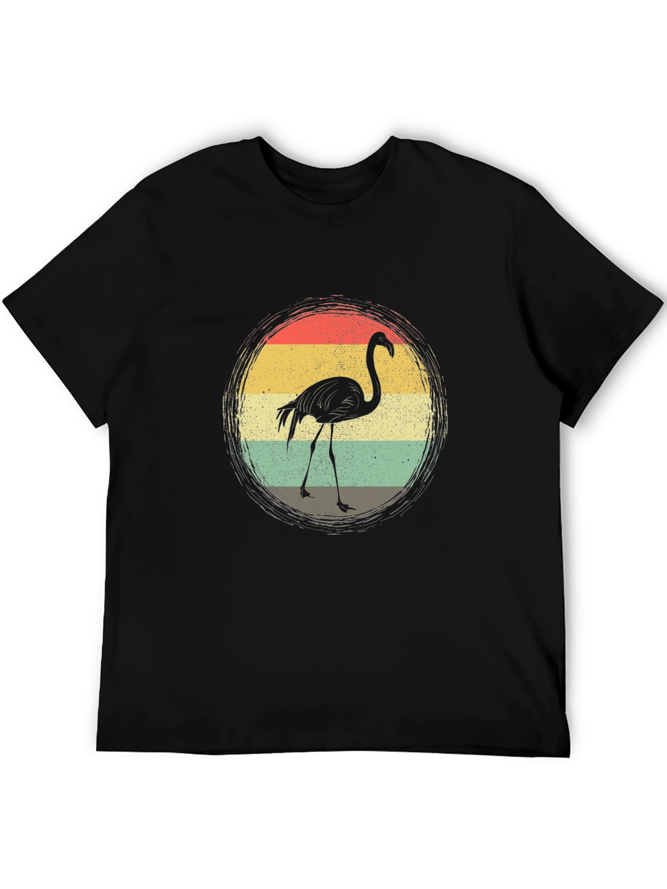Black Retro Flamingo T-Shirt - Vintage Style Graphic Tee view 5