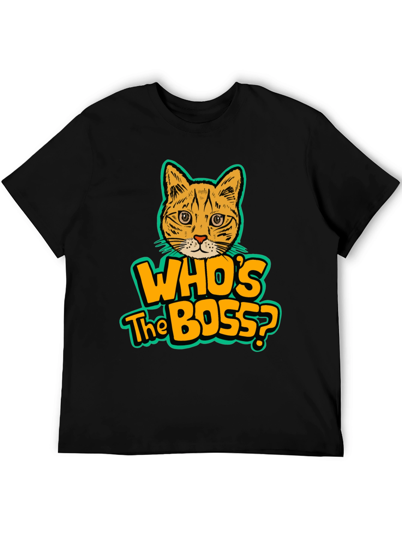 Black Who's the Boss Cat Graphic Tee view 5